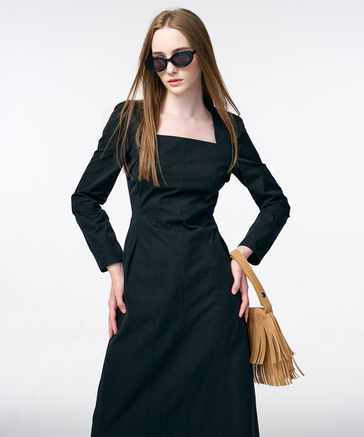 에트몽(ETMON) Bolero Layered Dress  Black