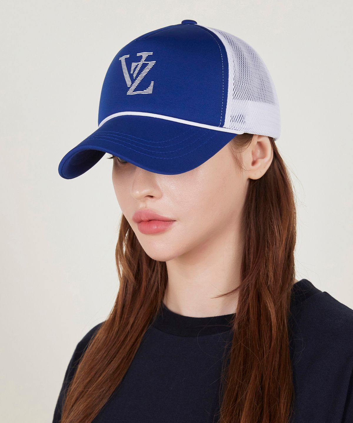 바잘(VARZAR) VZ 웨이브 로고 매쉬캡 블루