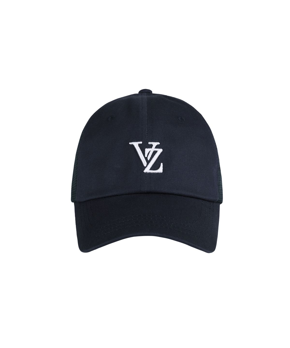 바잘(VARZAR) 3D 모노그램 사이드 매쉬 오버핏 볼캡 네이비
