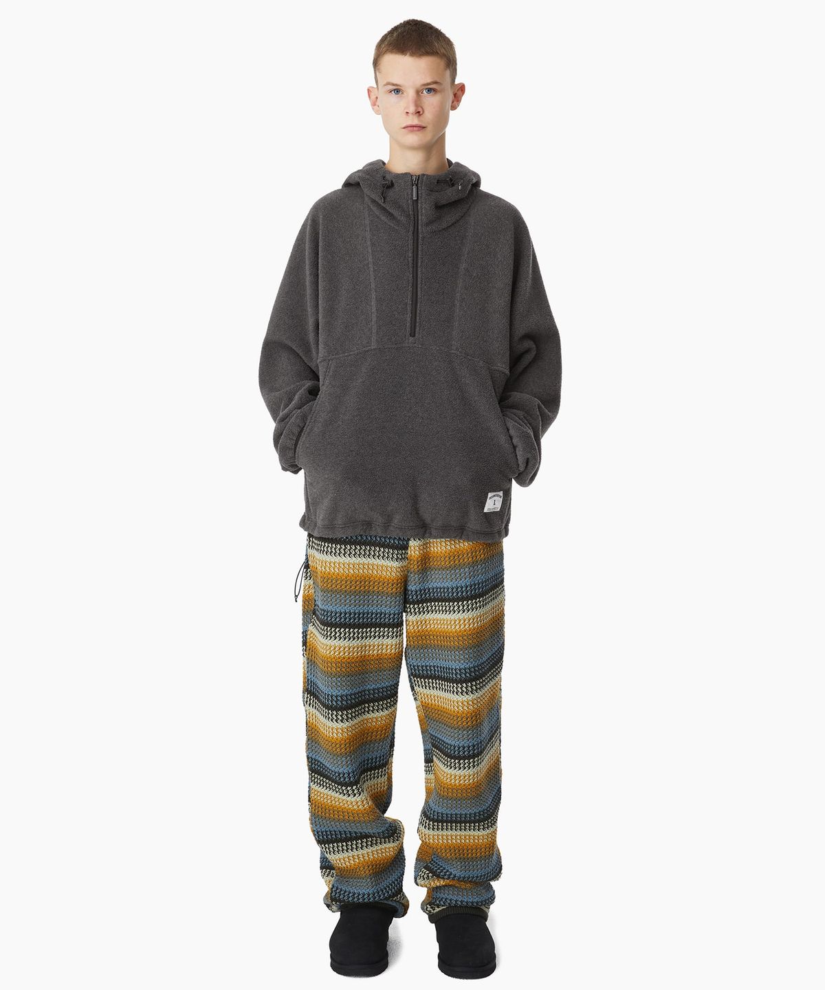 디스이즈네버댓(THISISNEVERTHAT) Fleece Hooded Pullover Charcoal