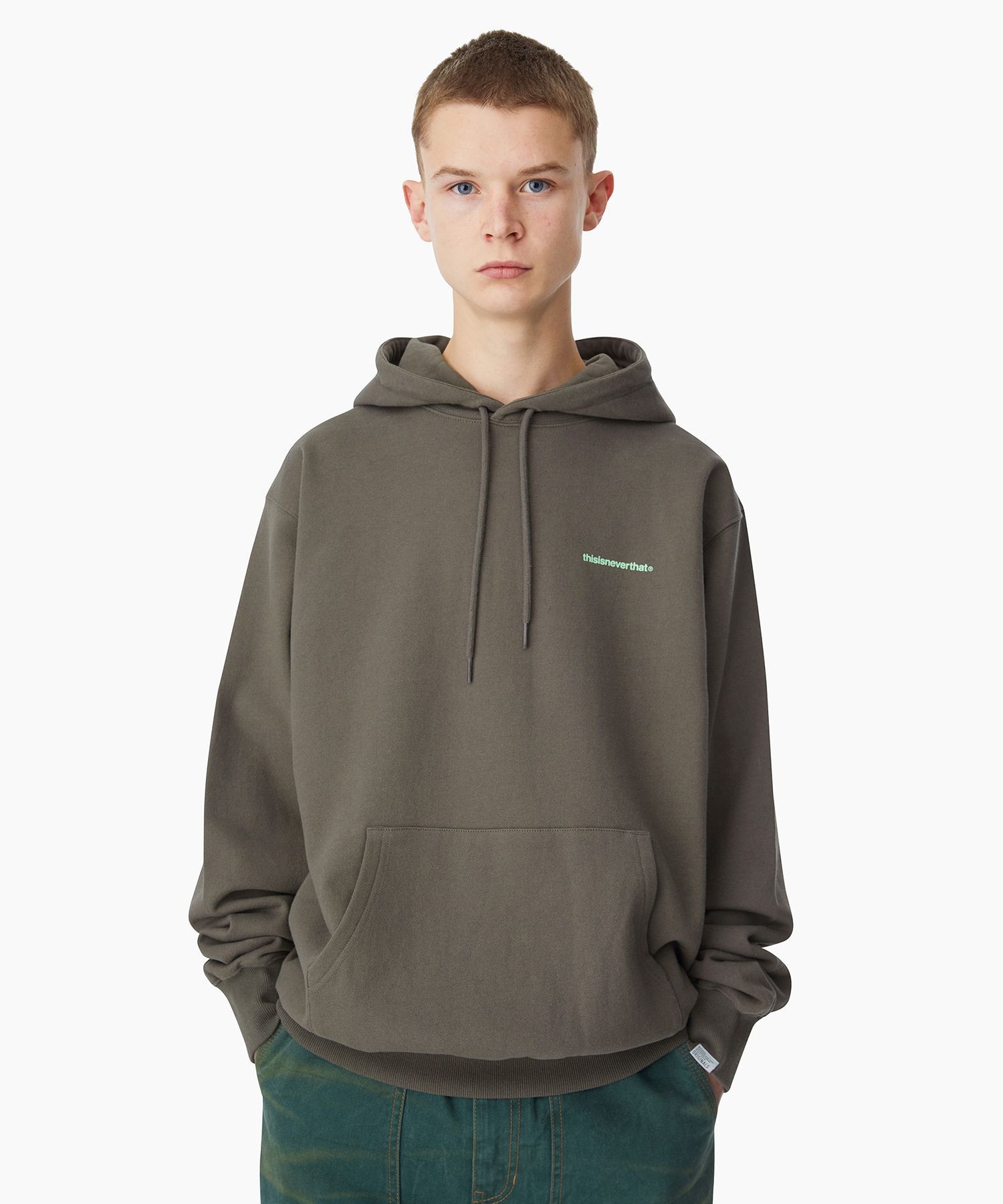 MUSINSA | thisisneverthat® Basic T-Logo Hoodie Dark Mocha