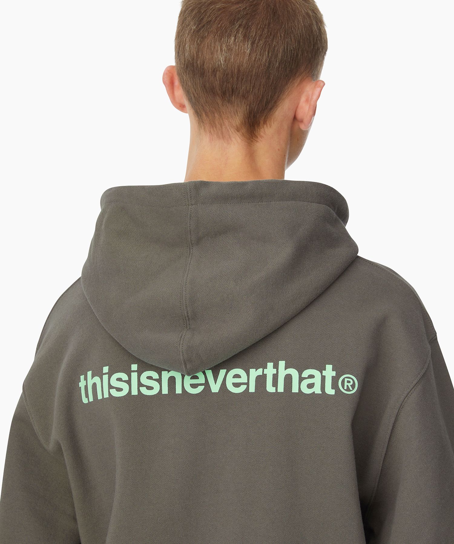 MUSINSA | thisisneverthat® Basic T-Logo Hoodie Dark Mocha