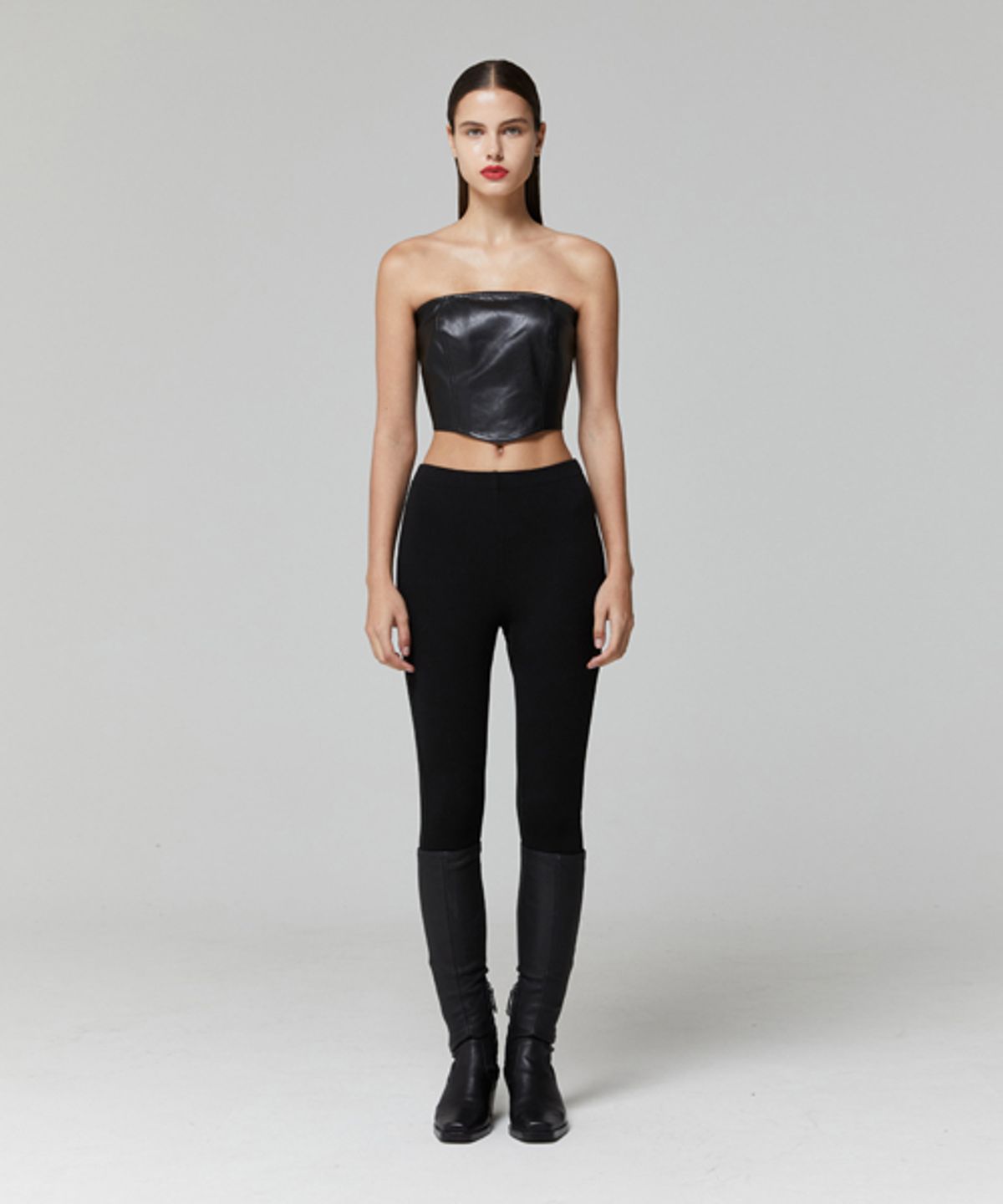 레이디 볼륨(LADY VOLUME) SIDE SLIT LEGGINGS_BLACK