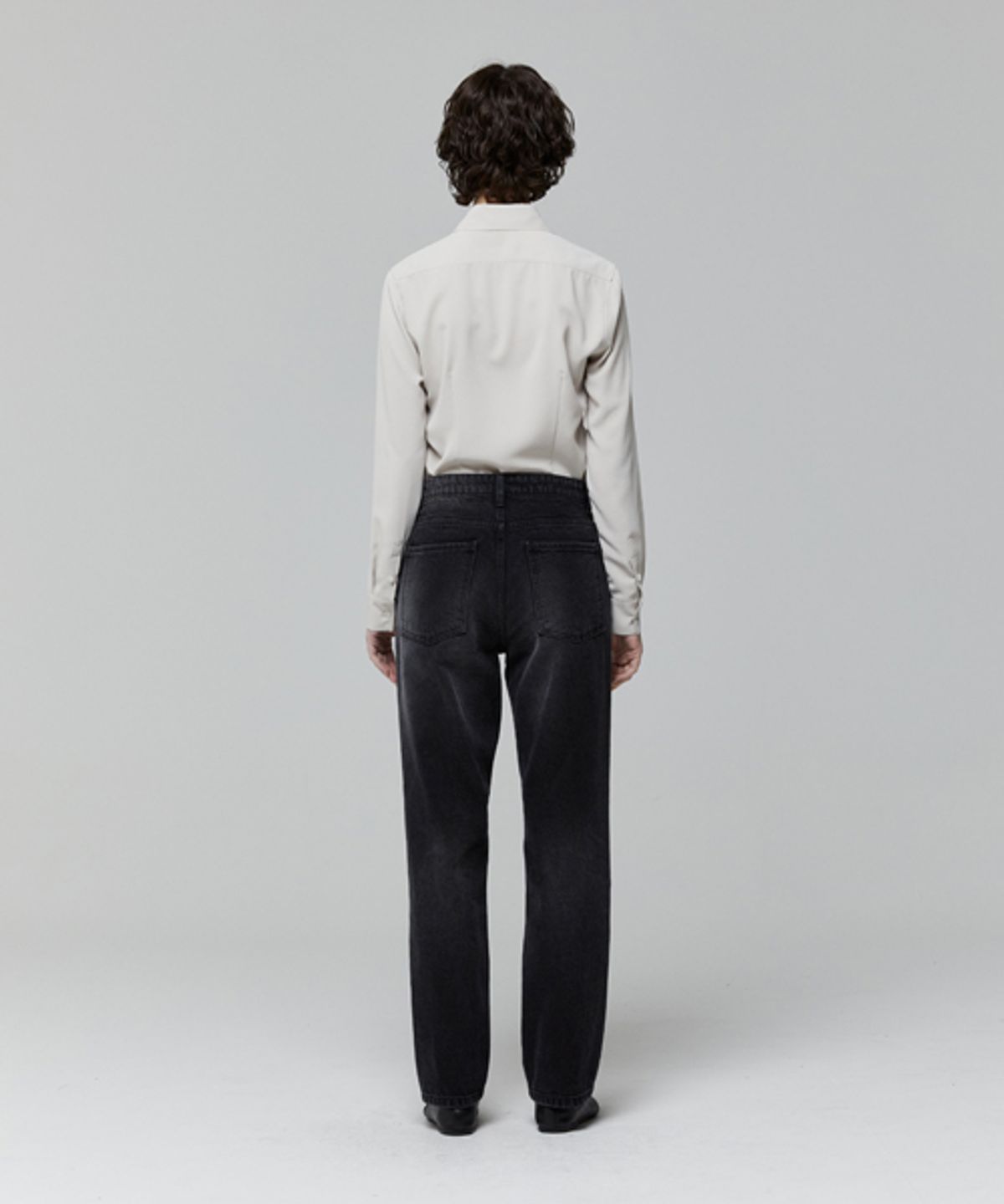 레이디 볼륨(LADY VOLUME) SEMI TAPERED DENIM_BLACK