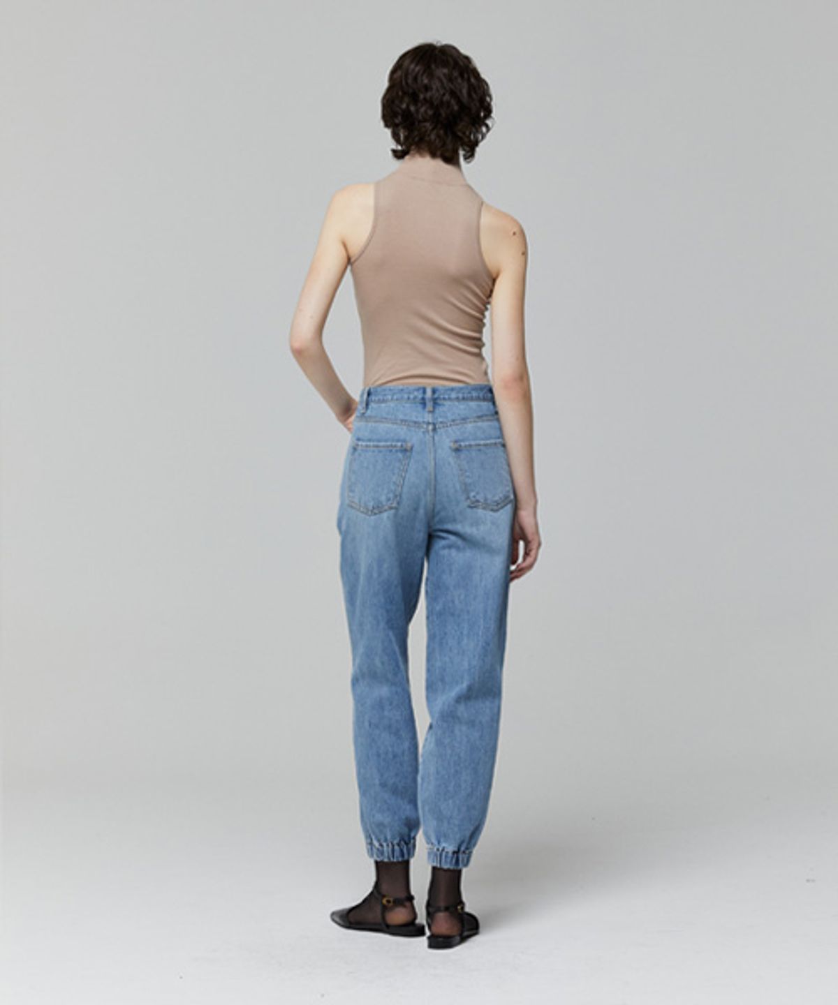 레이디 볼륨(LADY VOLUME) BANDING JOGGER DENIM_BLUE