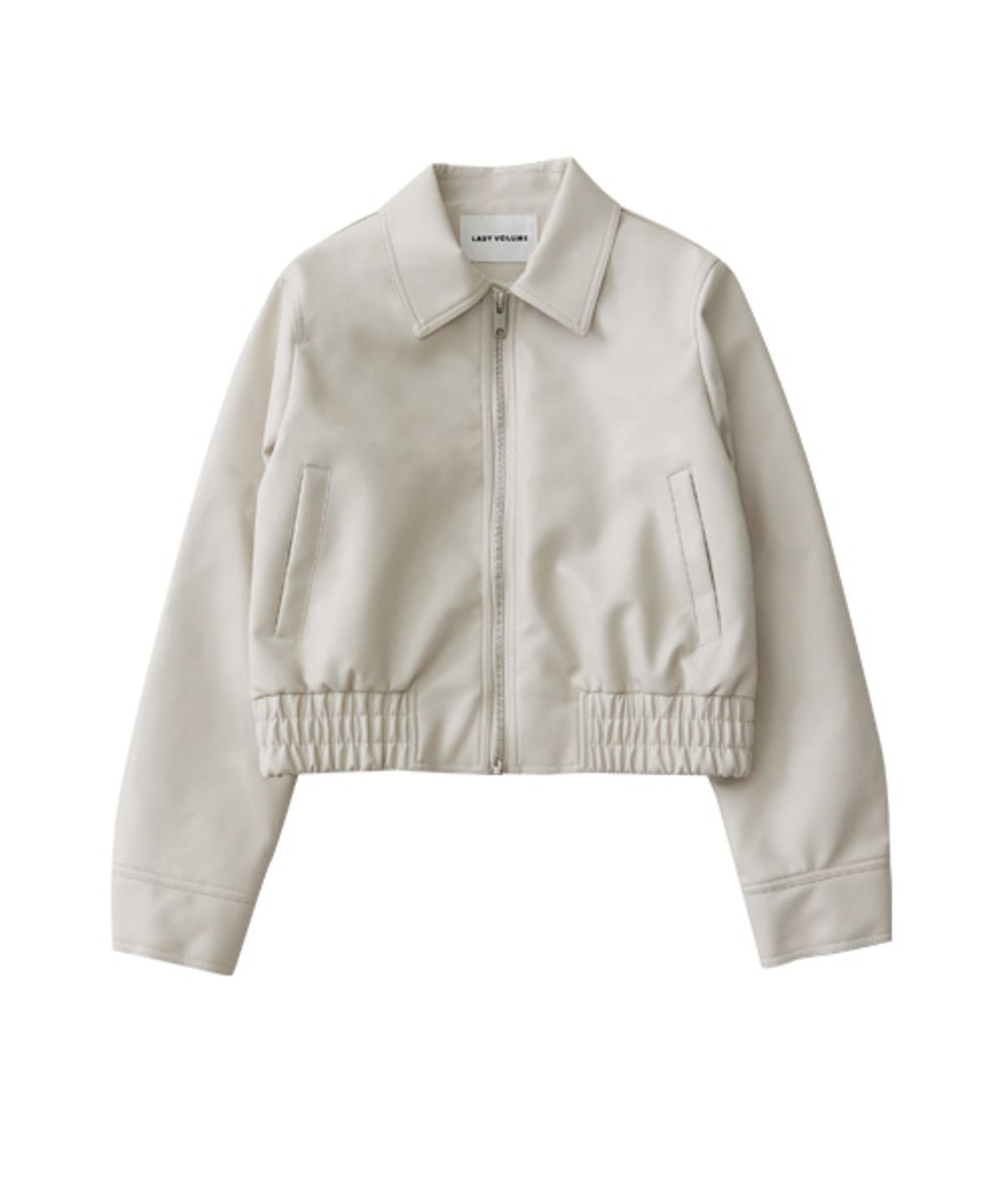 레이디 볼륨(LADY VOLUME) 9059 VEGAN LEATHER JACKET_CREAM