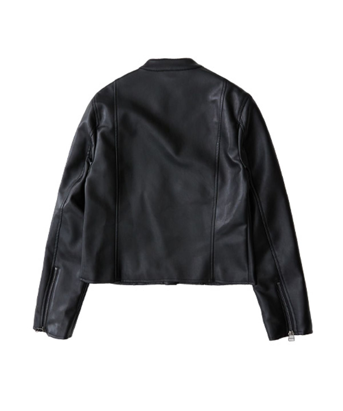 레이디 볼륨(LADY VOLUME) 9073 VEGAN LETHER JUMPER_BLACK