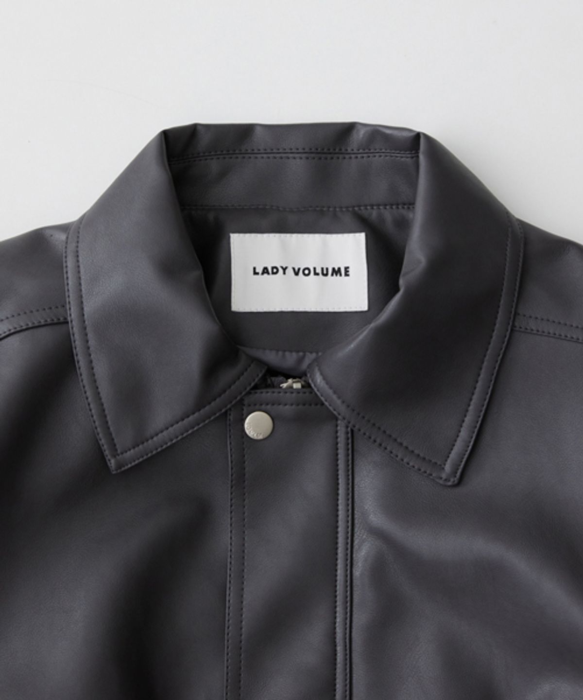 레이디 볼륨(LADY VOLUME) 465 VEGAN LEATHER BLOUSON_GRAY