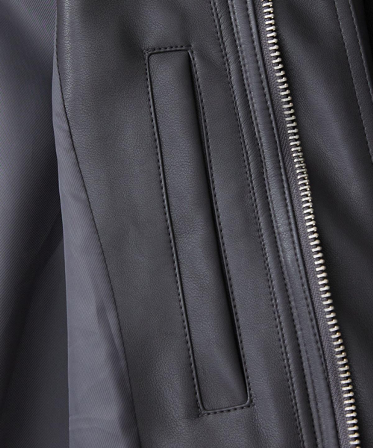 레이디 볼륨(LADY VOLUME) 465 VEGAN LEATHER BLOUSON_GRAY