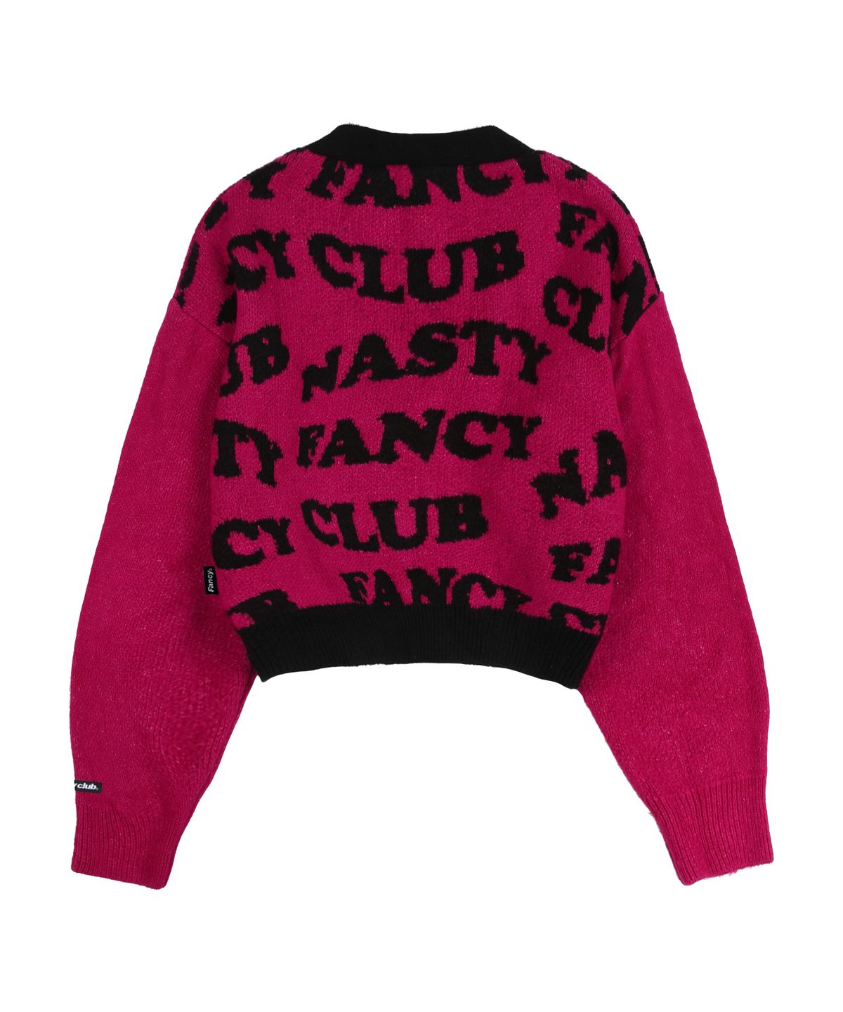 팬시클럽(FANCY CLUB) [NF] 팬시클럽 웨이브 로고 가디건 (DEEP PINK)_F22ZA927