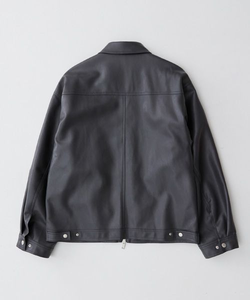 MUSINSA公式 | VTWO 442 Vegan Leather Vintage Single Jacket_Gray