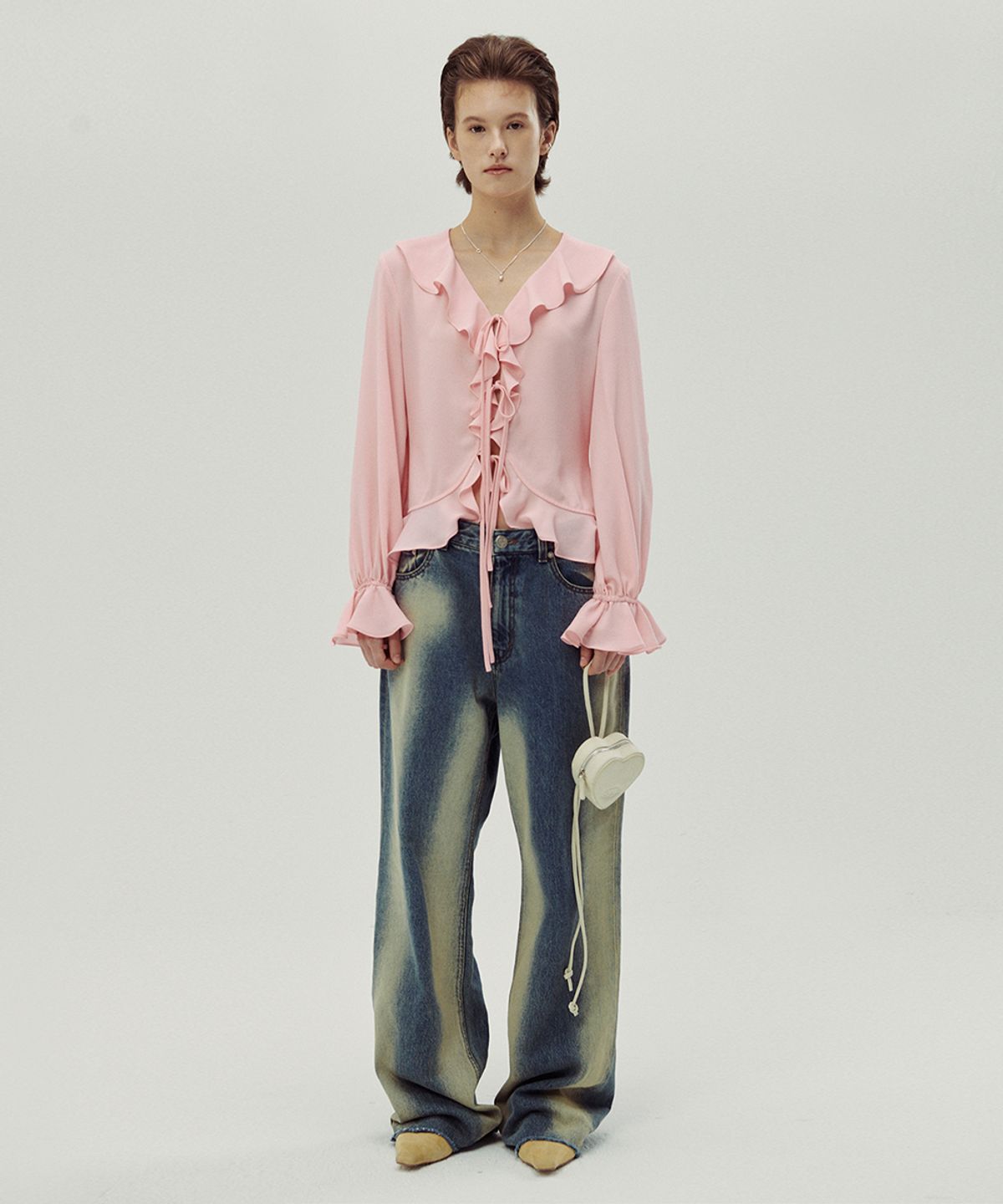 시눈(SINOON) CHIFFON RUFFLE BLOUSE