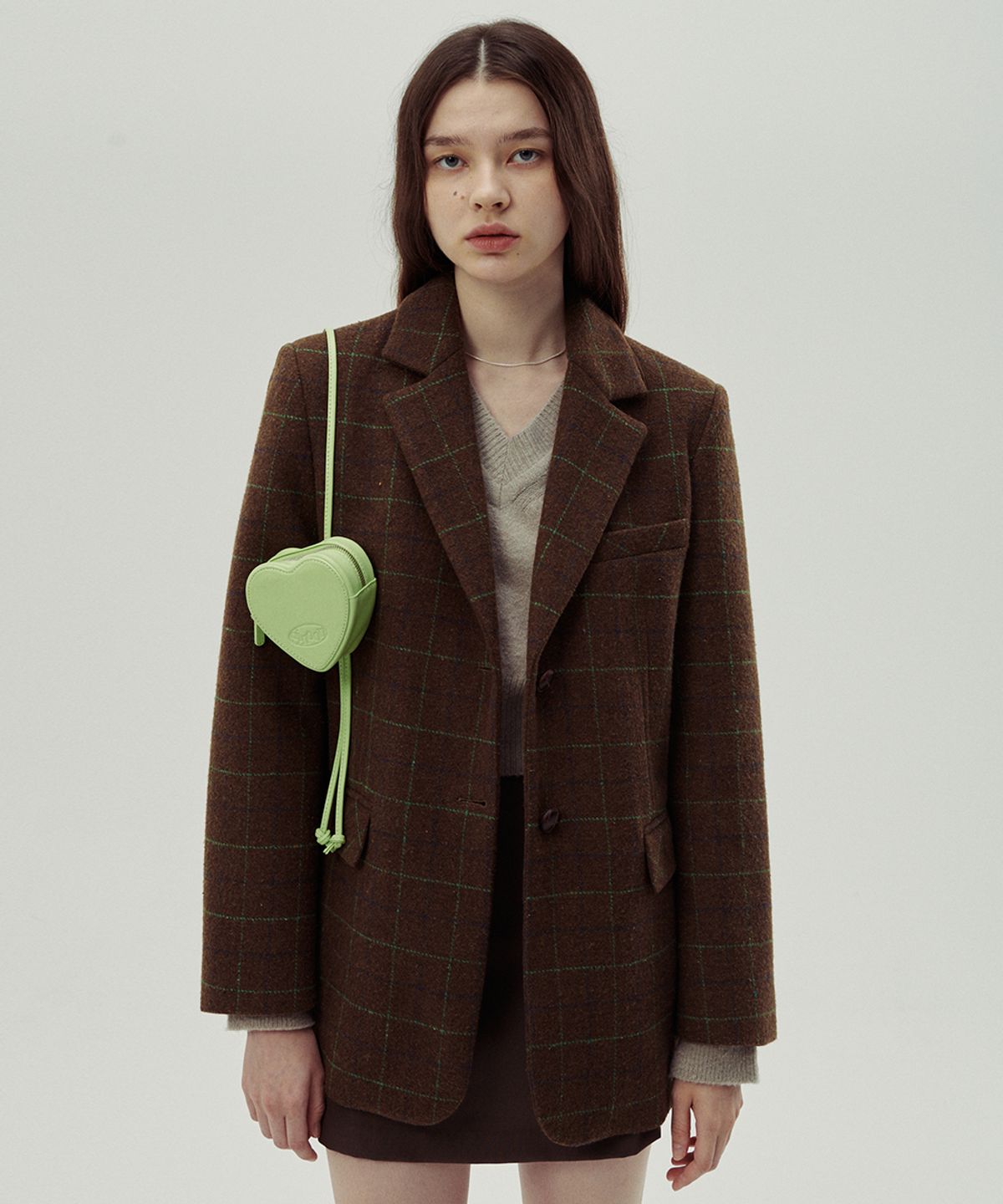 시눈(SINOON) HEART BAG (APPLE GREEN)