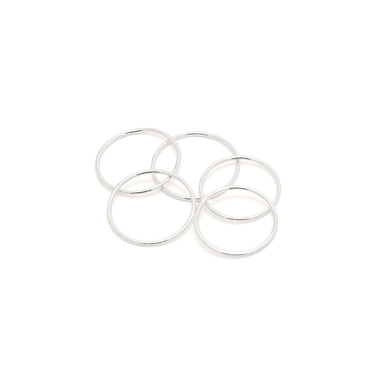 룬느(LUNNE) 실버 에브리데이 레이어드 민자 실반지 5PCS (1mm) #LSR01