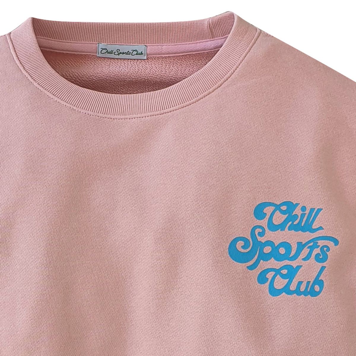 칠스포츠클럽(CHILL SPORTS CLUB) 우먼스 뉴 칠오리지널 로고 크롭 스웻 핑크