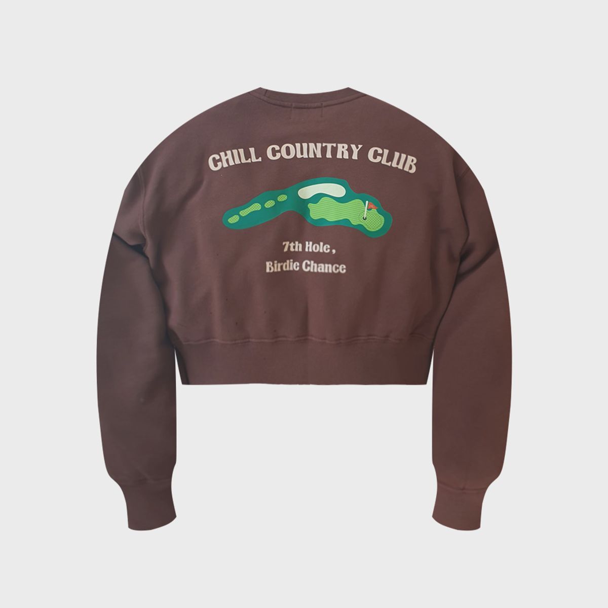 칠스포츠클럽(CHILL SPORTS CLUB) 우먼스 투온 원펏 크롭 스웻 브라운