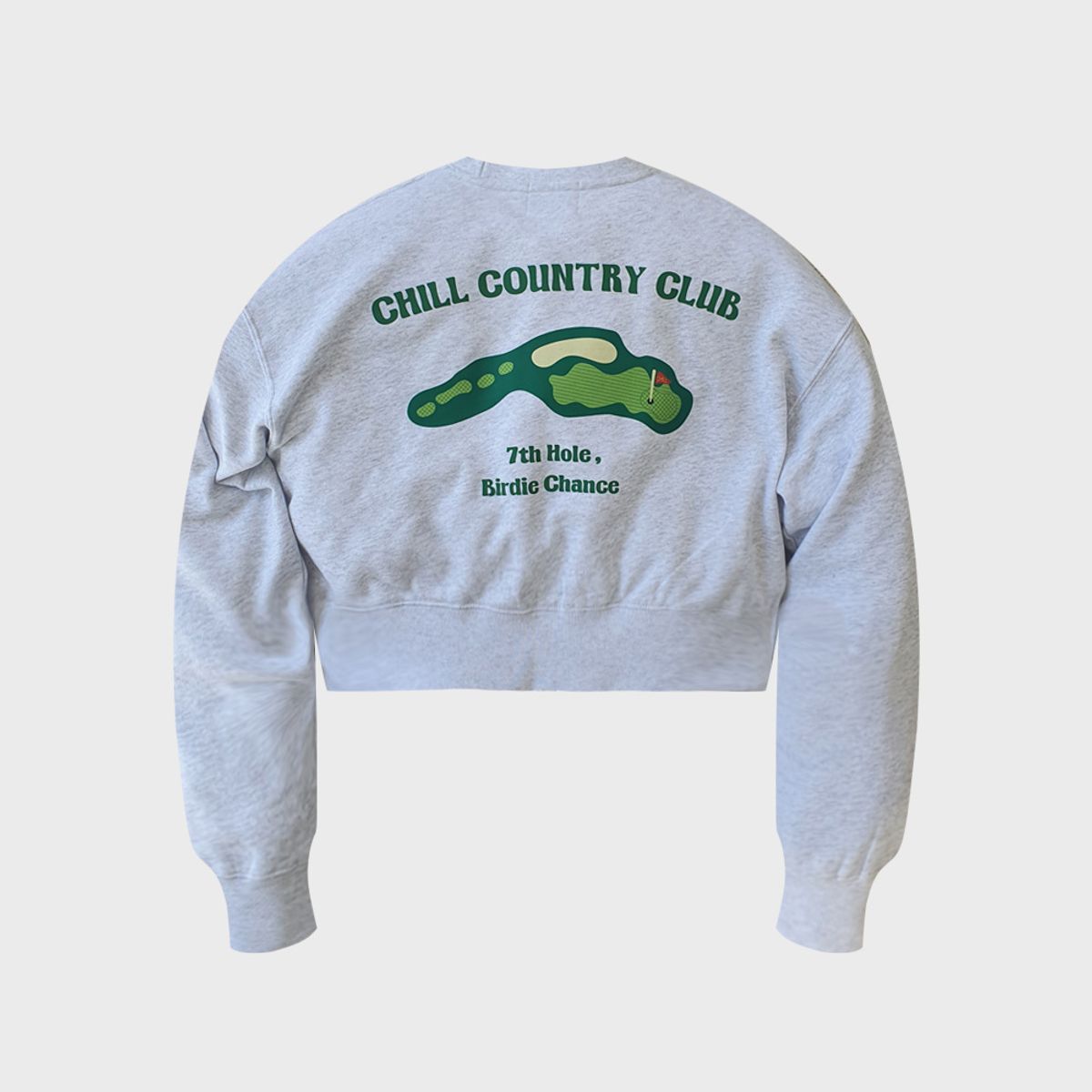 칠스포츠클럽(CHILL SPORTS CLUB) 우먼스 투온 원펏 크롭 스웻 멜란지 그레이