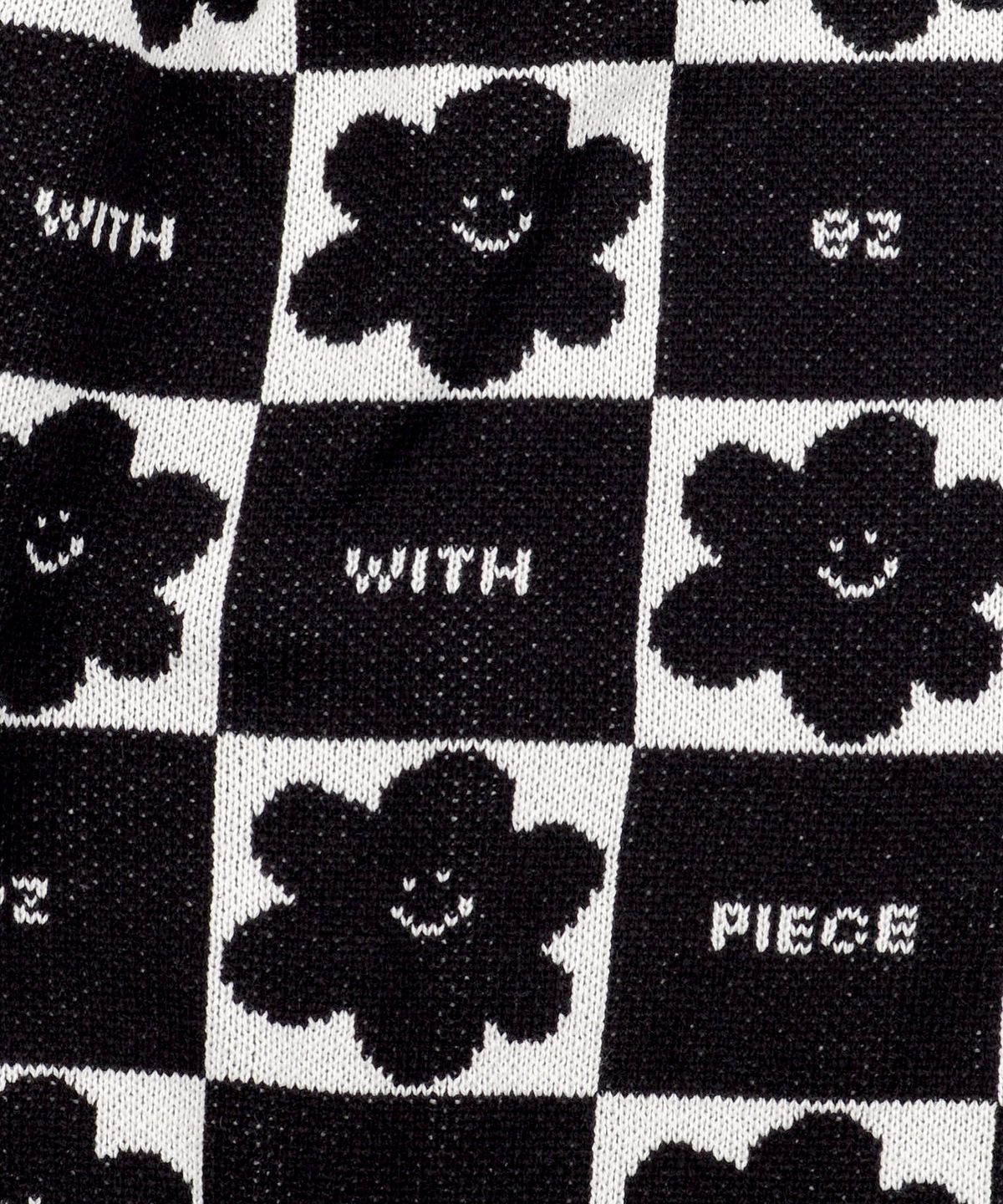 피스메이커(PIECE MAKER) DAISY CHECKERBOARD POLO KNIT SWEATER (BLACK)