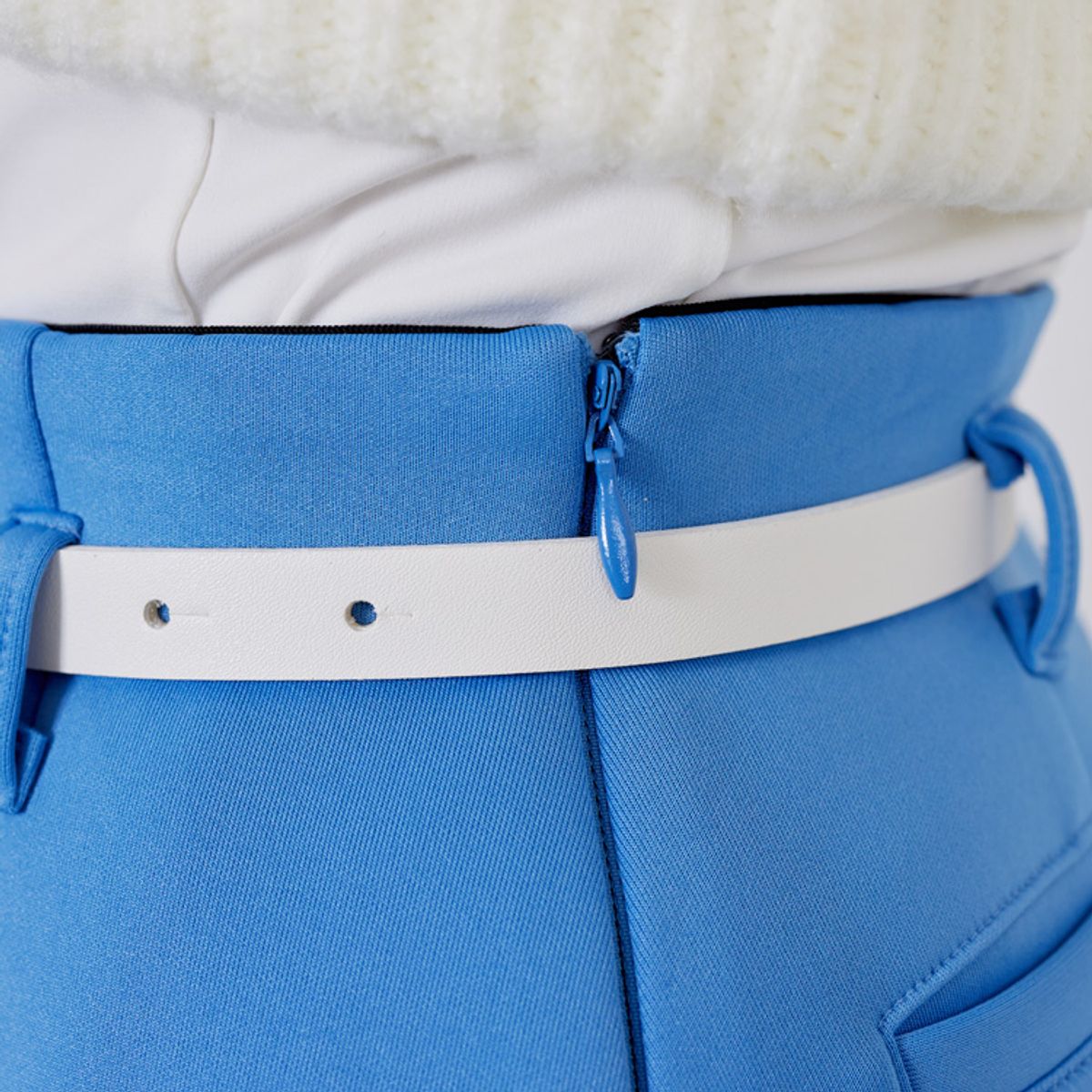 제이제인(J.JANE) 진주벨트 플레어 스커트 Pearl belt flared skirt (Blue)