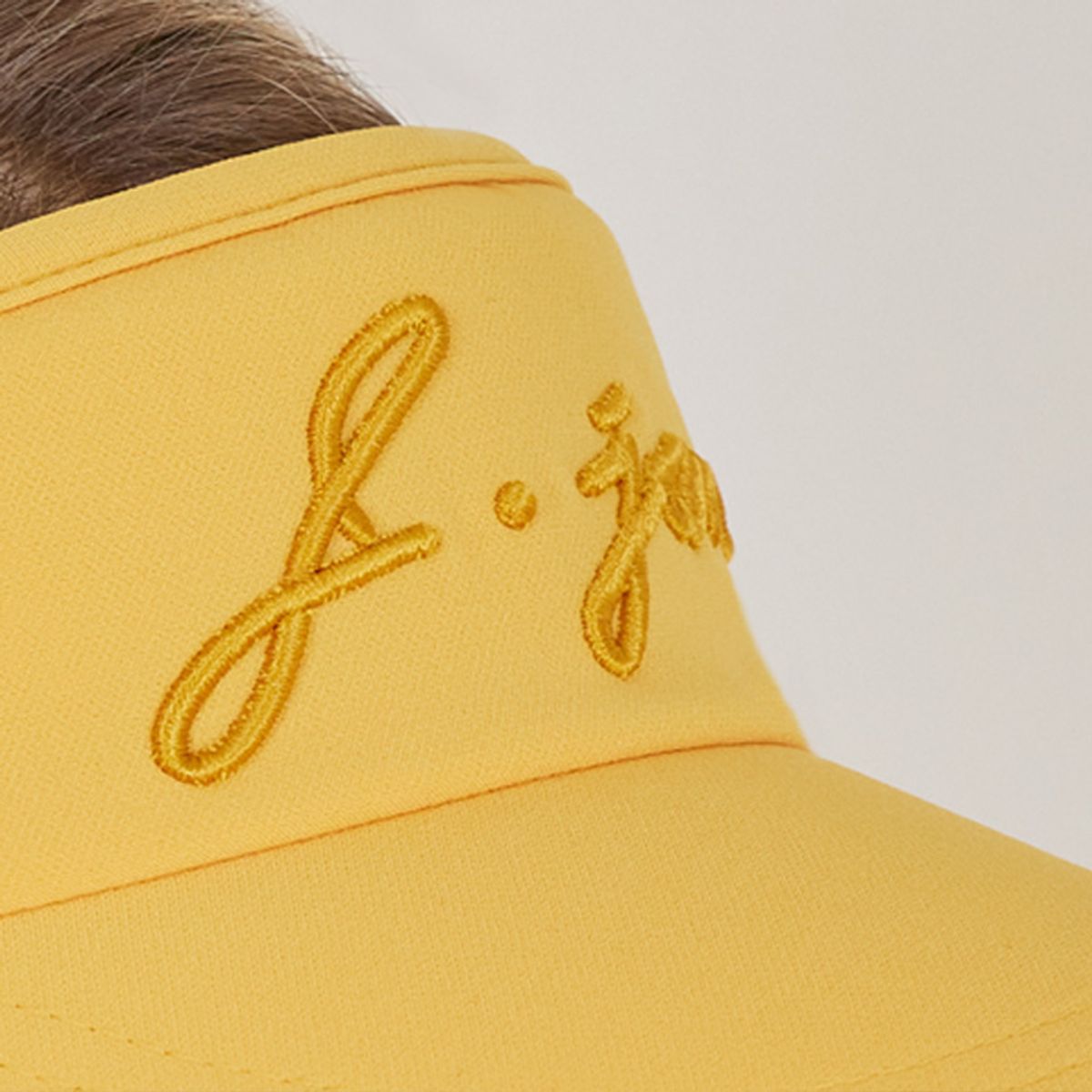 제이제인(J.JANE) 심플 컬러 자수 선캡 Simple color logo Suncap (Mustard)