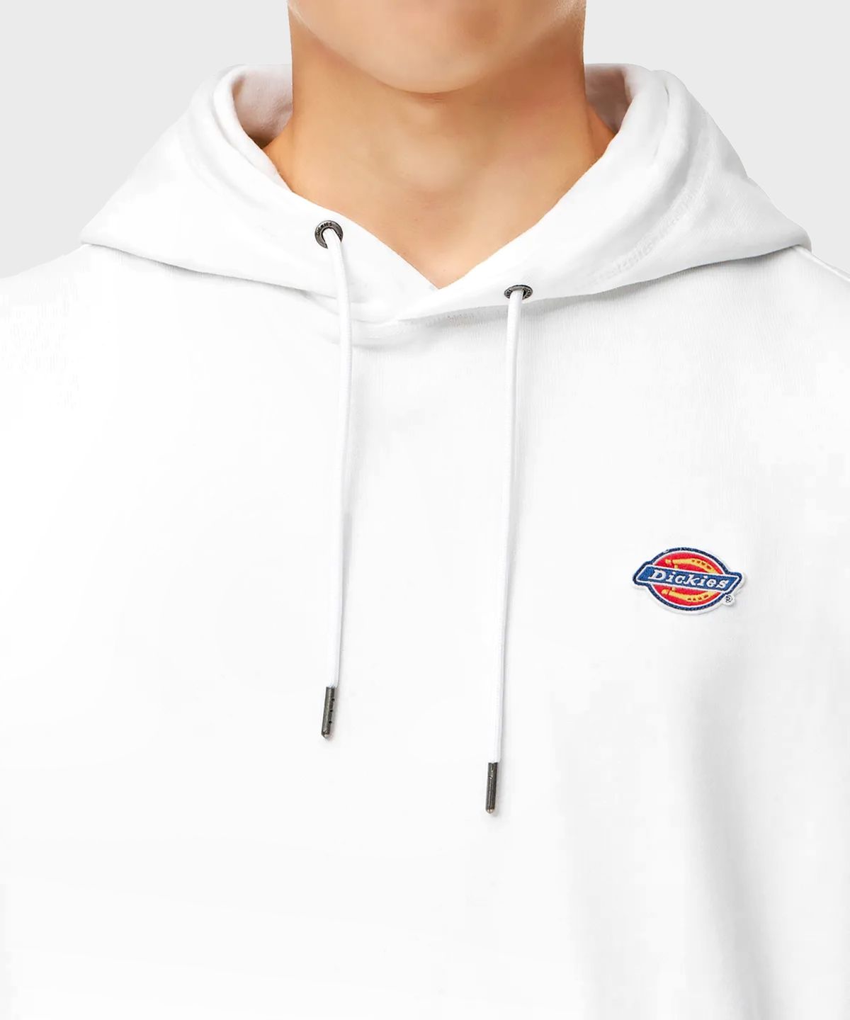 디키즈(DICKIES) 프렌치 테리 릴렉스드 스몰 자수 로고 후드 티셔츠 White