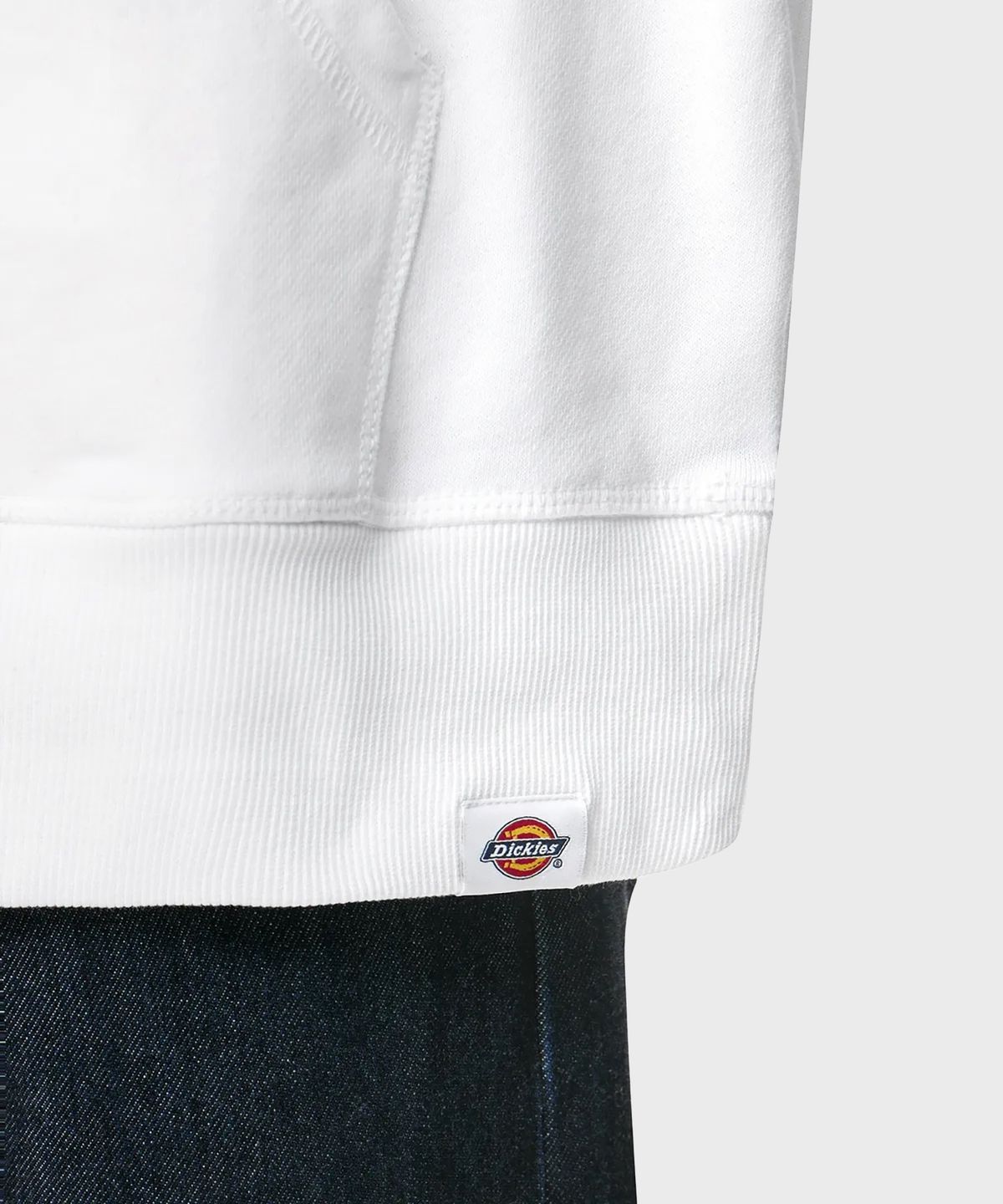 디키즈(DICKIES) 프렌치 테리 릴렉스드 스몰 자수 로고 후드 티셔츠 White