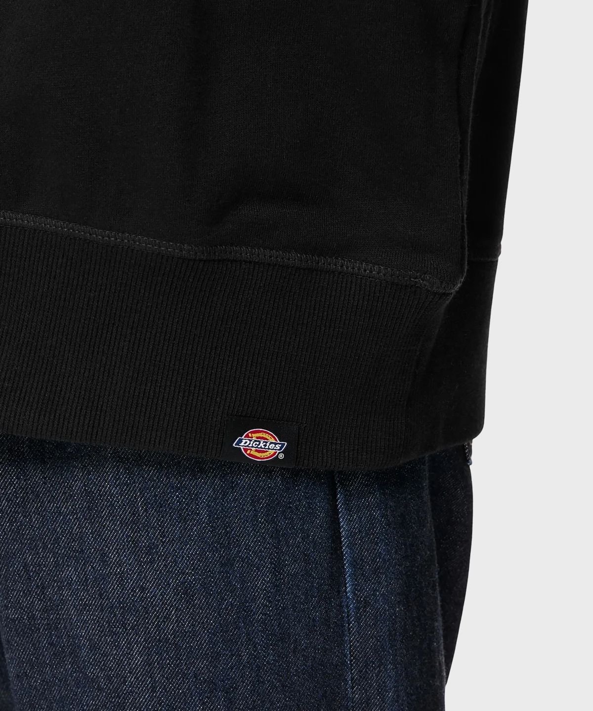 디키즈(DICKIES) 프렌치 테리 릴렉스드 스몰 자수 로고 크루넥 Black
