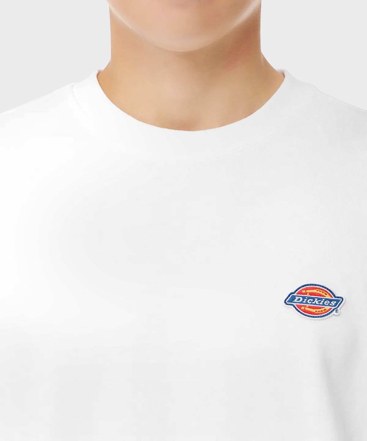 디키즈(DICKIES) 프렌치 테리 릴렉스드 스몰 자수 로고 크루넥 White