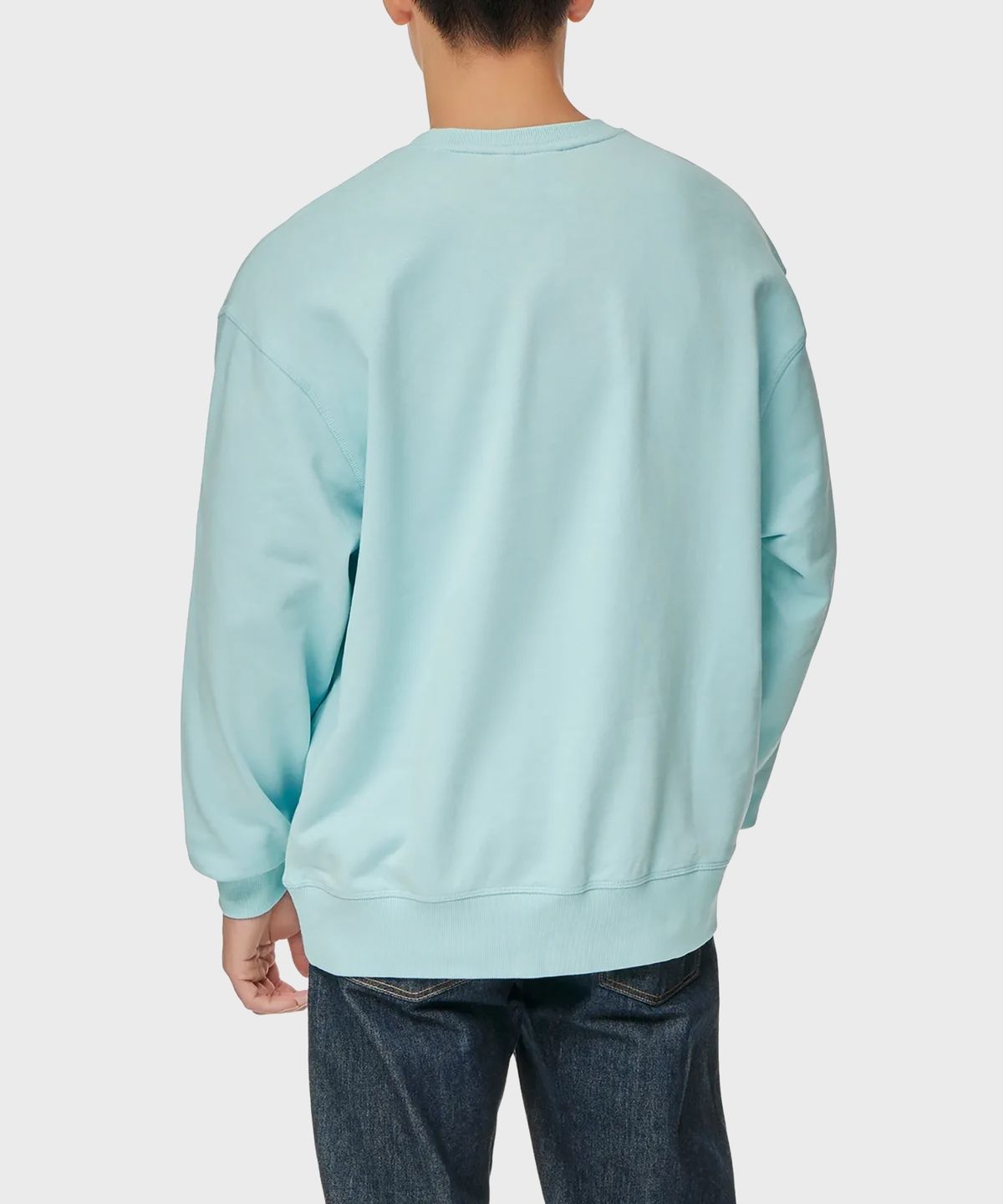디키즈(DICKIES) 프렌치 테리 릴렉스드 스몰 자수 로고 크루넥 Iced Aqua
