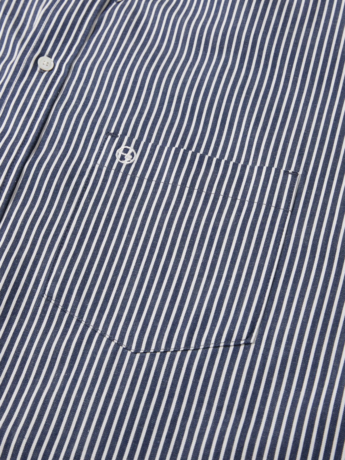 사운즈라이프(SOUNDSLIFE) Back Loop Two Pocket Stripe Shirt Navy