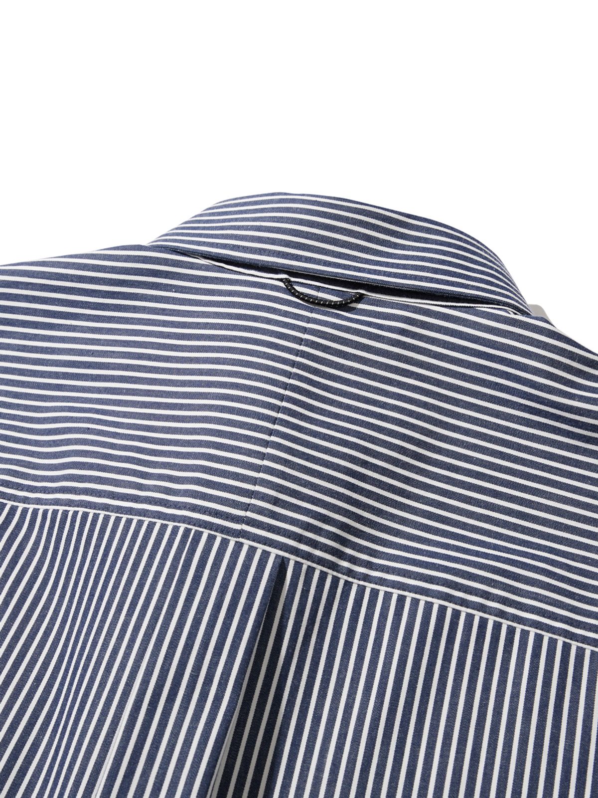 사운즈라이프(SOUNDSLIFE) Back Loop Two Pocket Stripe Shirt Navy