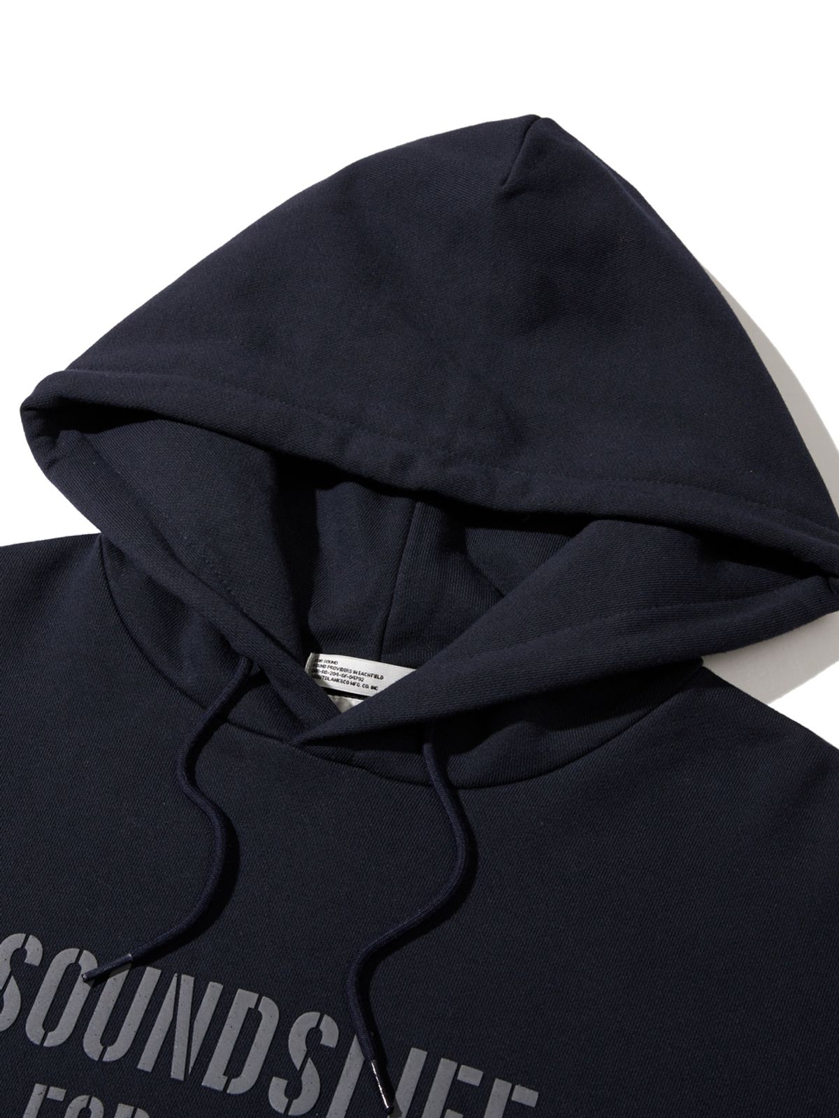 사운즈라이프(SOUNDSLIFE) Slogan Graphic Hoodie Navy