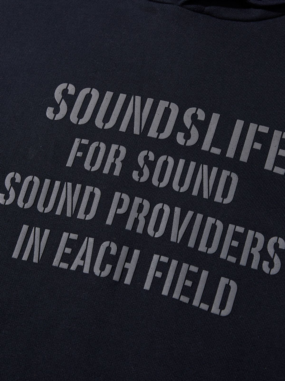 사운즈라이프(SOUNDSLIFE) Slogan Graphic Hoodie Navy