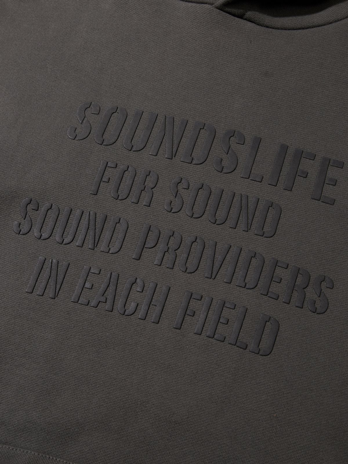 사운즈라이프(SOUNDSLIFE) Slogan Graphic Hoodie Charcoal