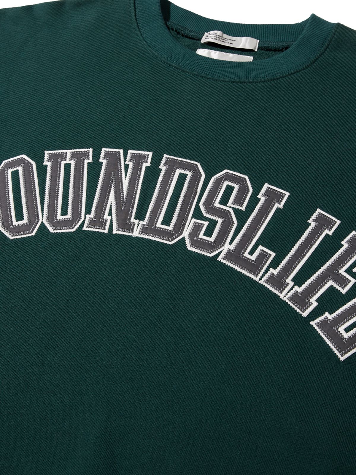 사운즈라이프(SOUNDSLIFE) Applique Big Arch Logo Sweatshirts Green