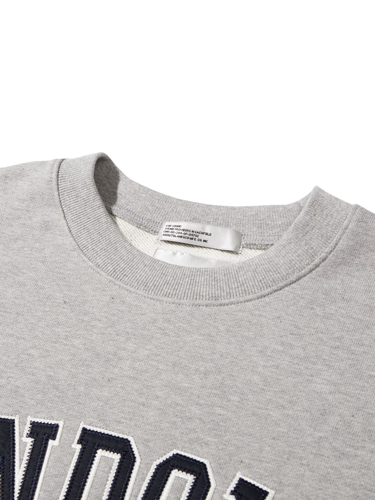 사운즈라이프(SOUNDSLIFE) Applique Big Arch Logo Sweatshirts Melange Grey
