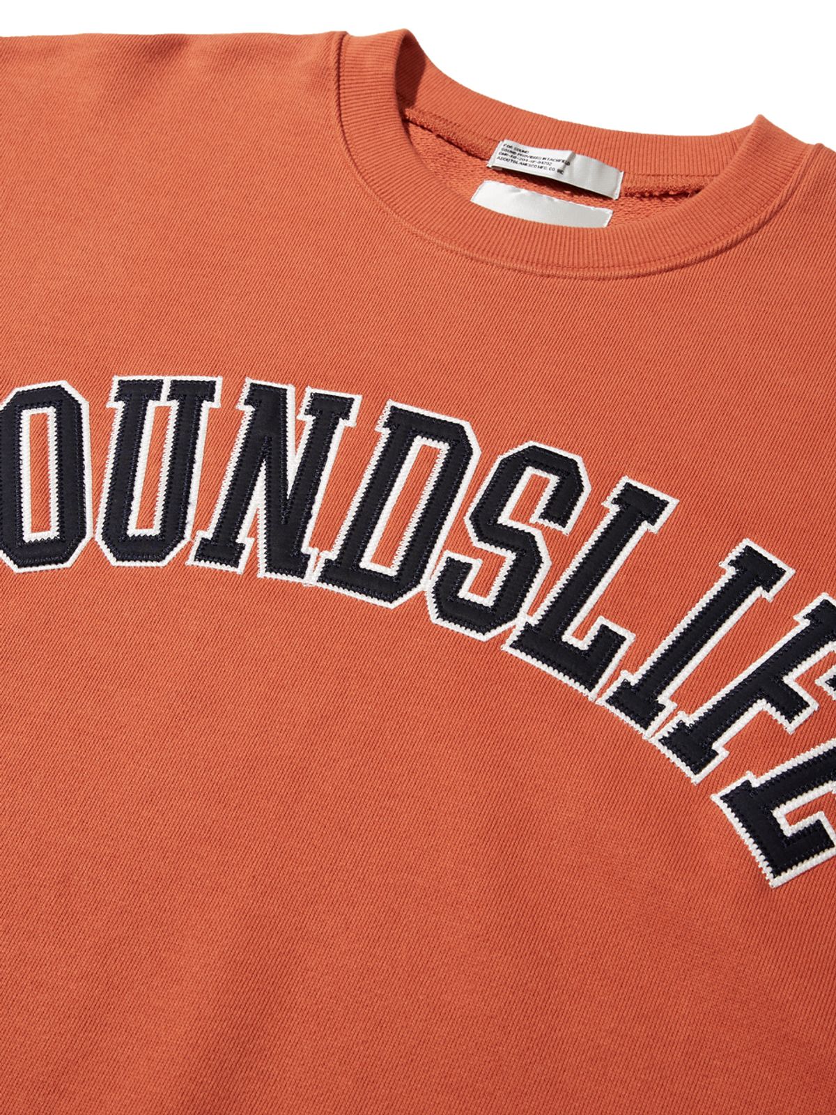 사운즈라이프(SOUNDSLIFE) Applique Big Arch Logo Sweatshirts Orange