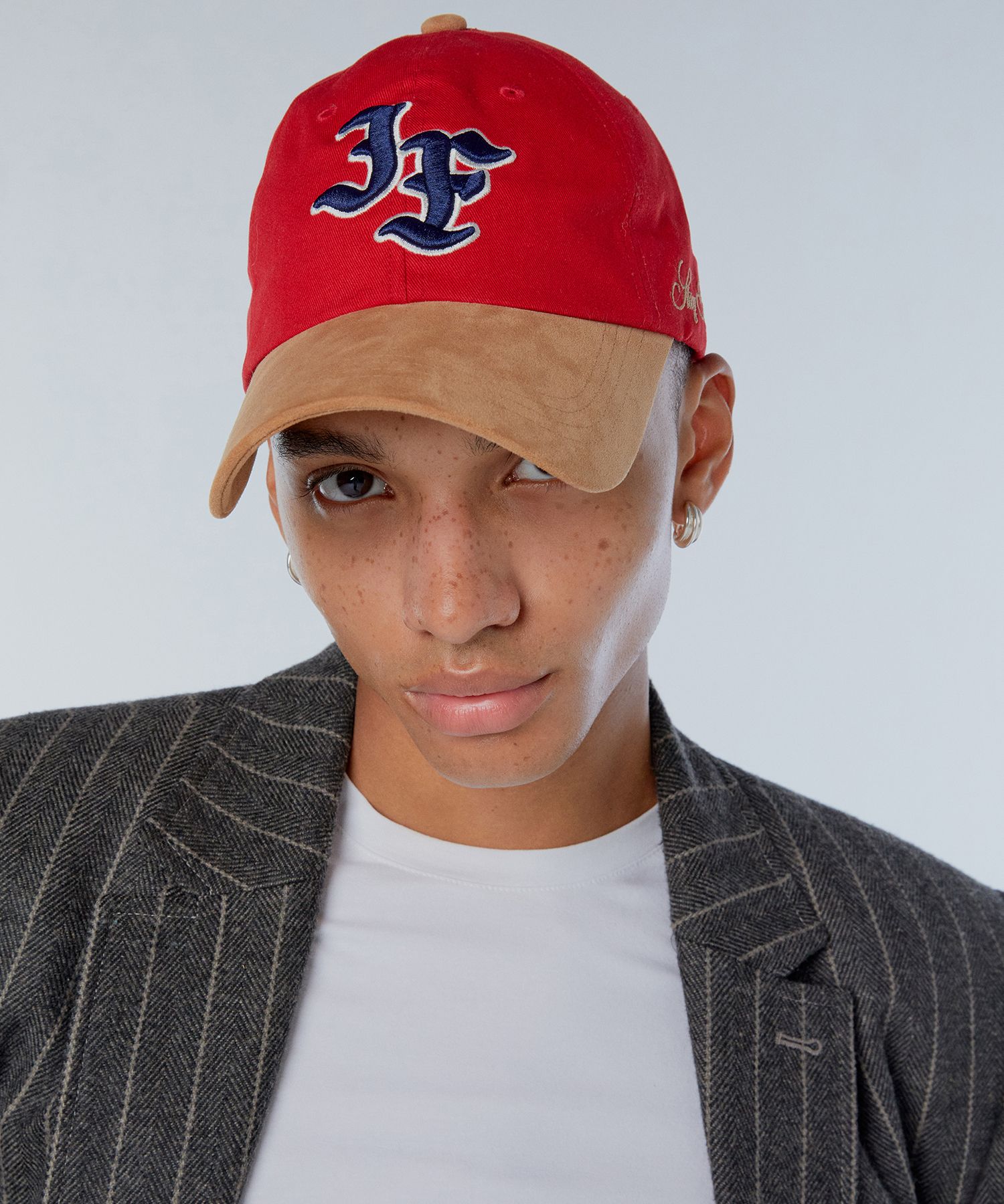 MUSINSA公式 | INSTANTFUNK Monogram Embroidered Ball Cap - Red