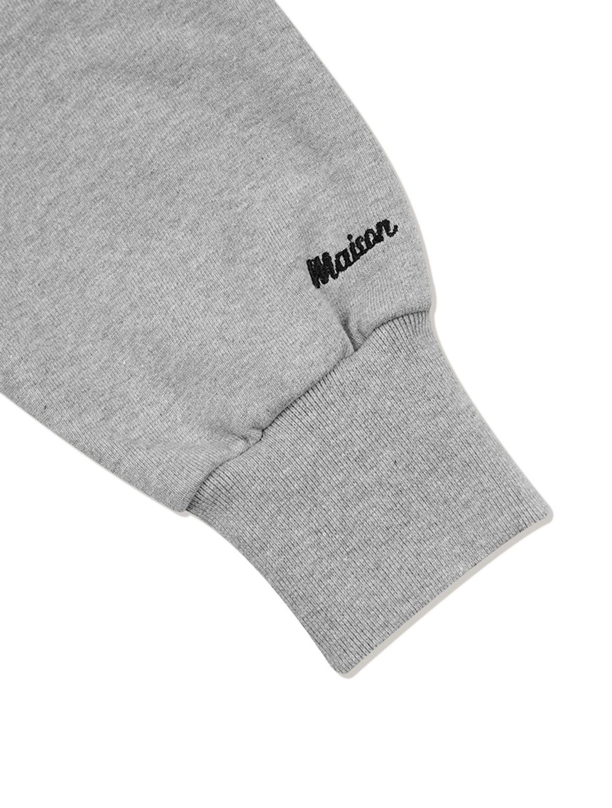 라 메종 스튜디오(LA MAISON STUDIO) UNISEX HEAVY WEIGHT 투톤믹스 엘보패치 후디 멜란그레이(FCC3TS471M)
