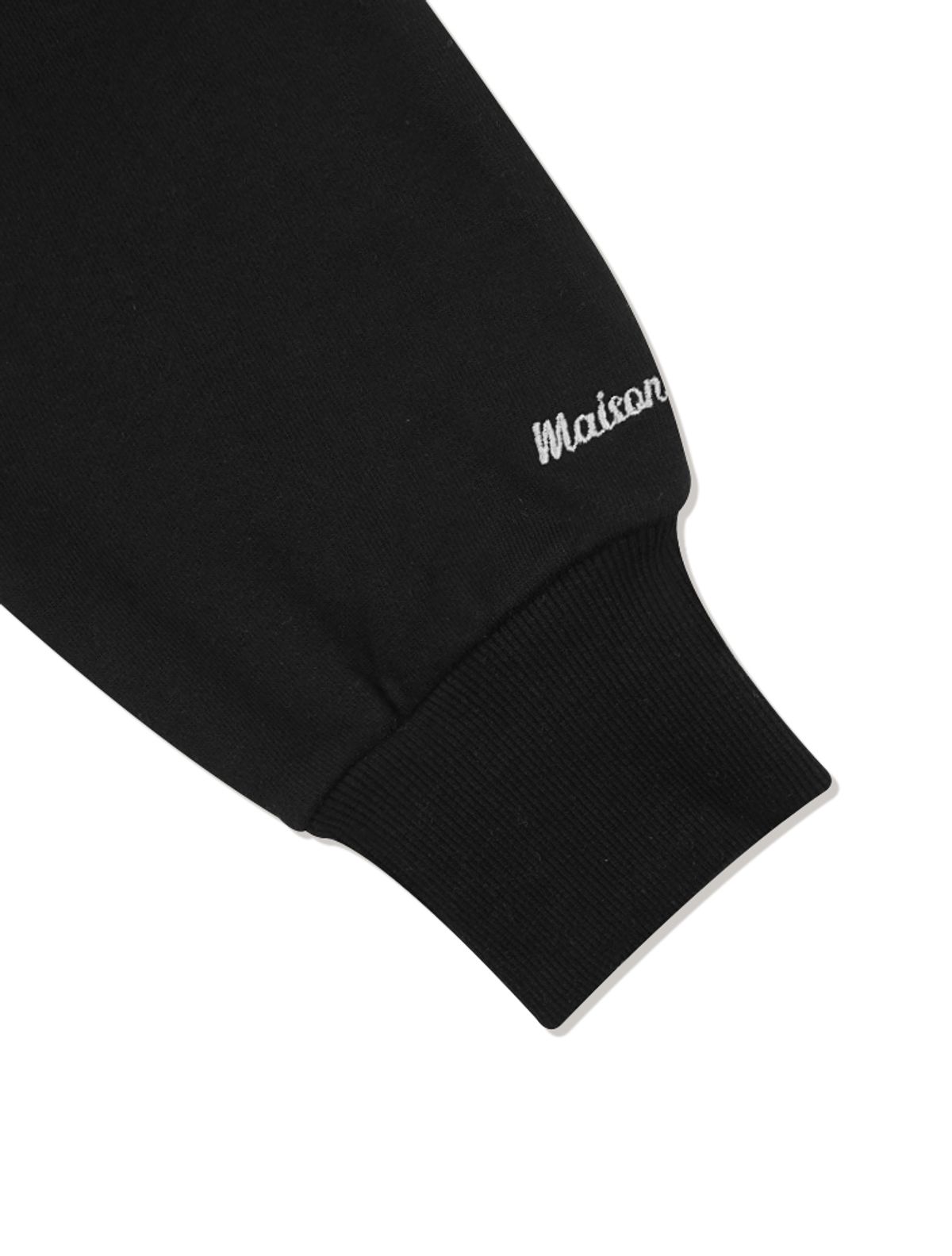 라 메종 스튜디오(LA MAISON STUDIO) UNISEX HEAVY WEIGHT 투톤믹스 엘보패치 후디 블랙(FCC3TS471M)