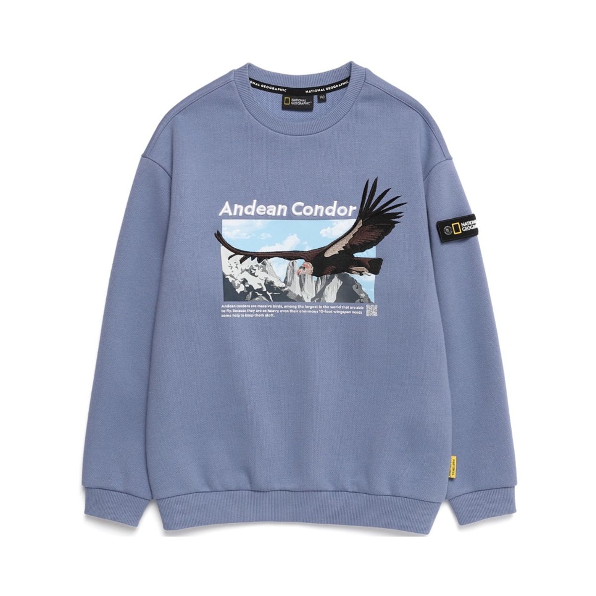 내셔널지오그래픽 키즈(NATIONAL GEOGRAPHIC KIDS) K224USW950 동물 아트웍 기모 맨투맨 HARBOR BLUE