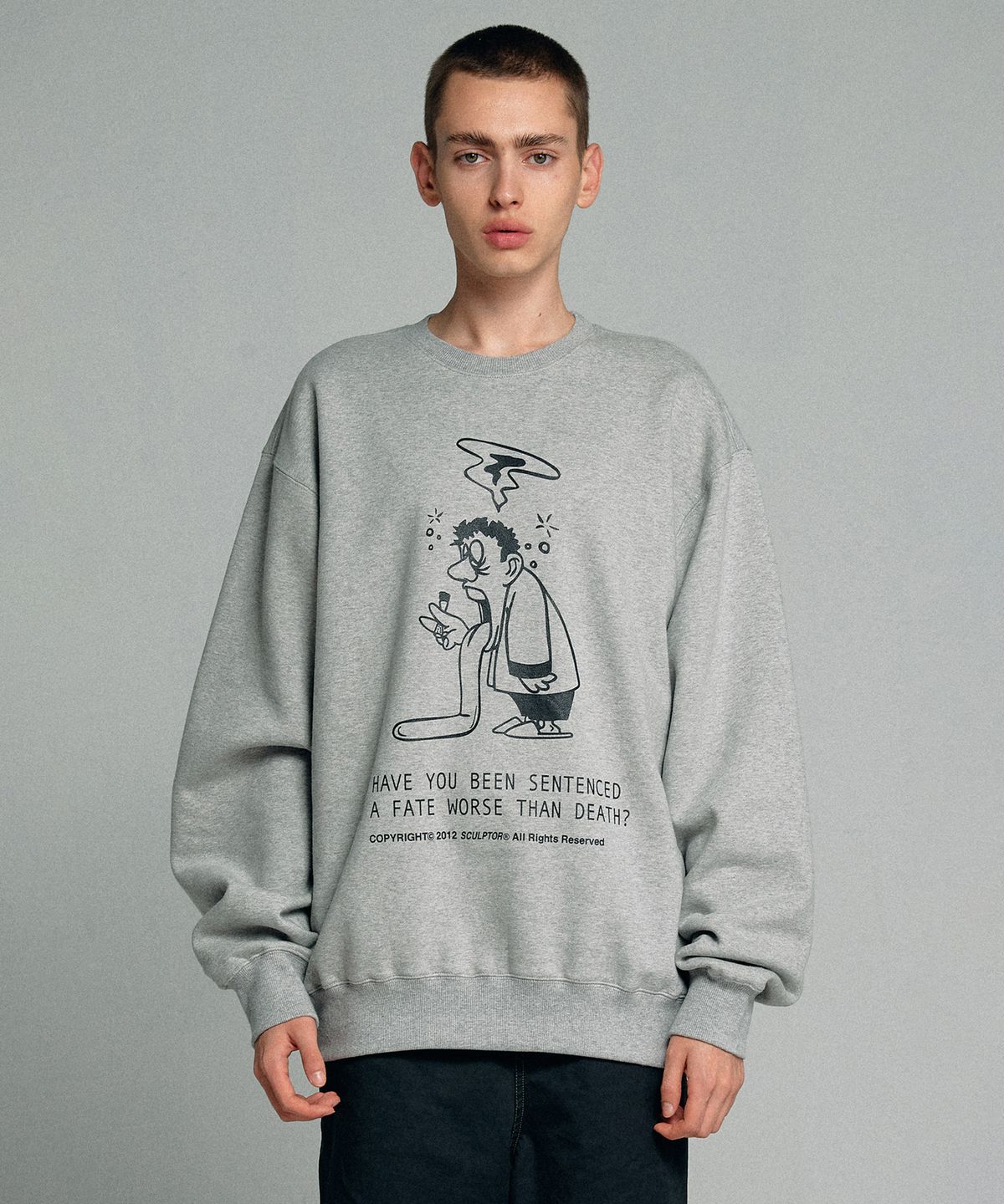 스컬프터(SCULPTOR) Question Sweatshirt Melange Gray