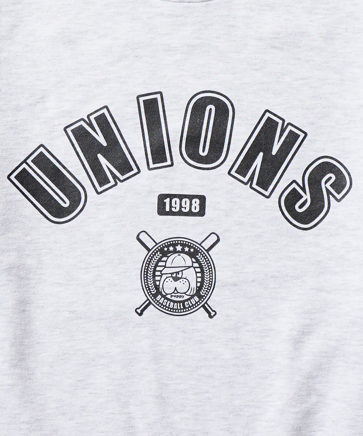 가까이 유니언즈(GAKKAI UNIONS) 베이스볼 클럽 맨투맨 화이트 멜란지