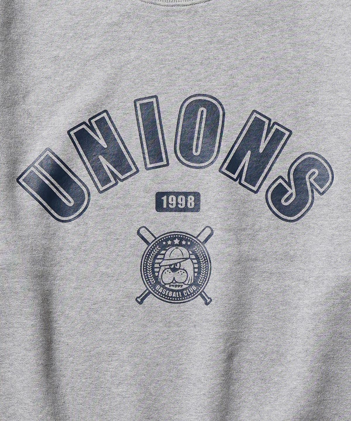 가까이 유니언즈(GAKKAI UNIONS) 베이스볼 클럽 맨투맨 그레이