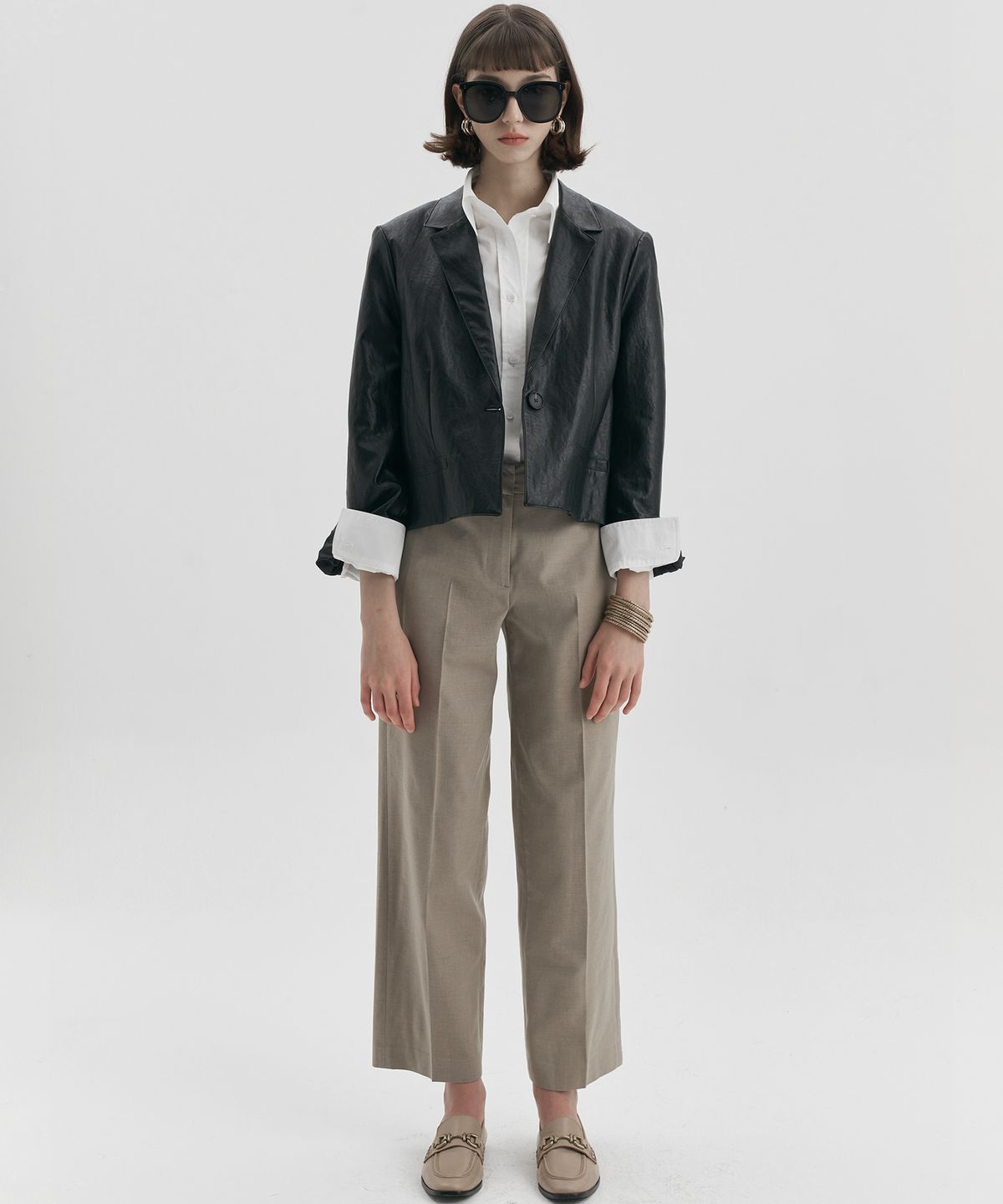 마롭(MALOUPE) 6101 비건 레더 숏자켓  (블랙)