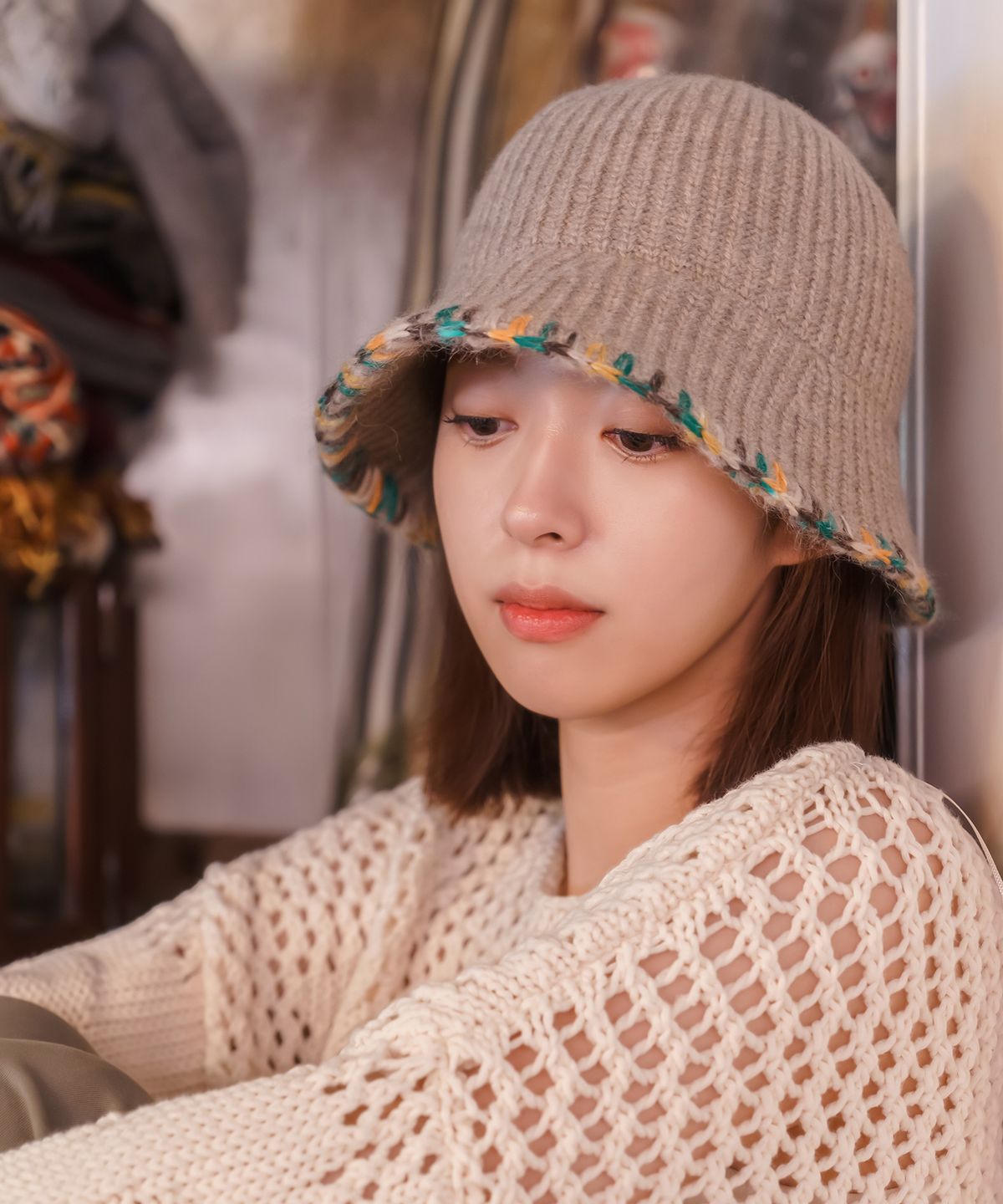 소다몬(SODAMON) 미민 다이애나 울니트버킷햇 3컬러