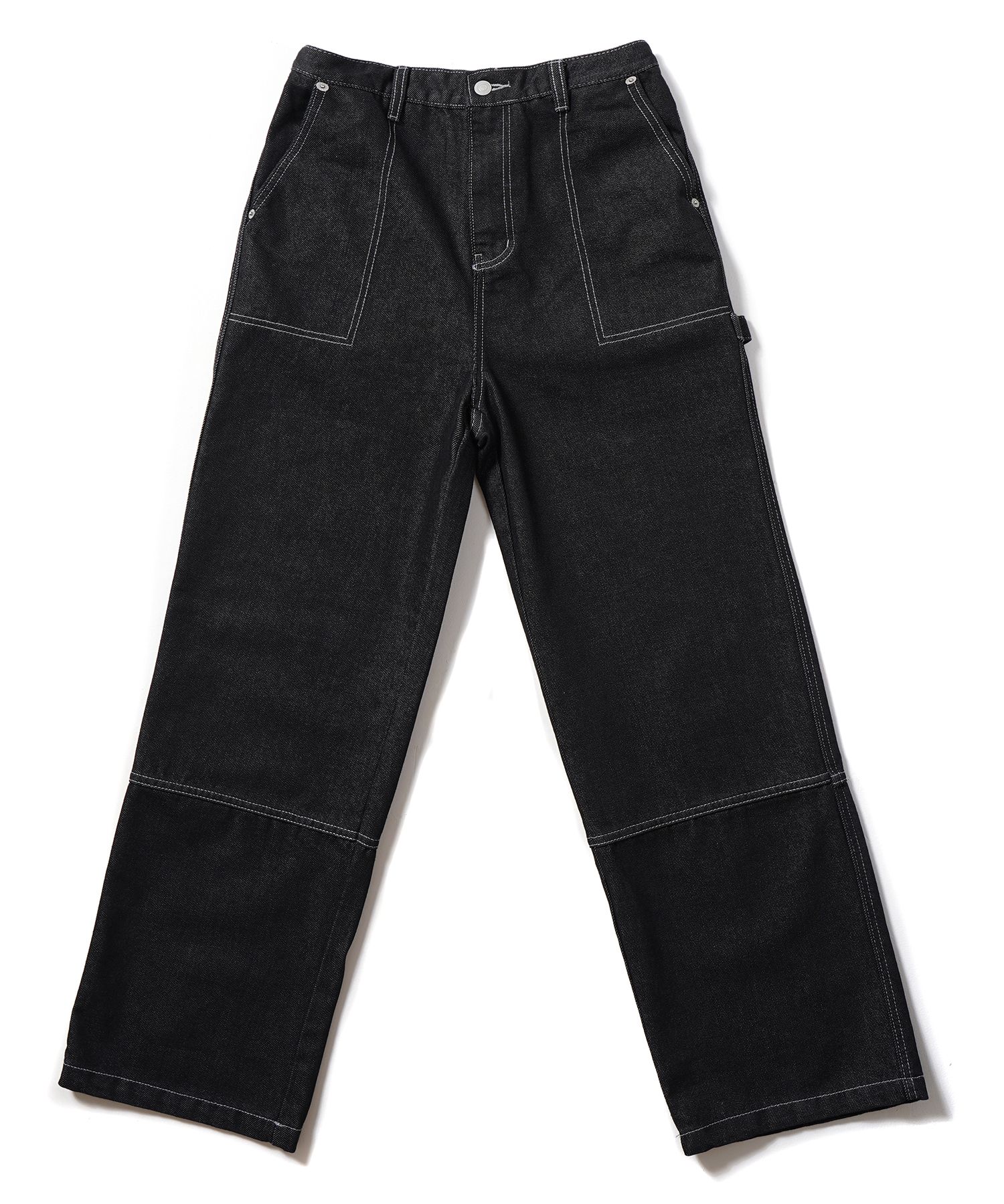 [JEMUT]24FW★韓国人気★VAIN FATIGUE CARPENTER BANDING PANTS fatigue Carpenter Pants - black