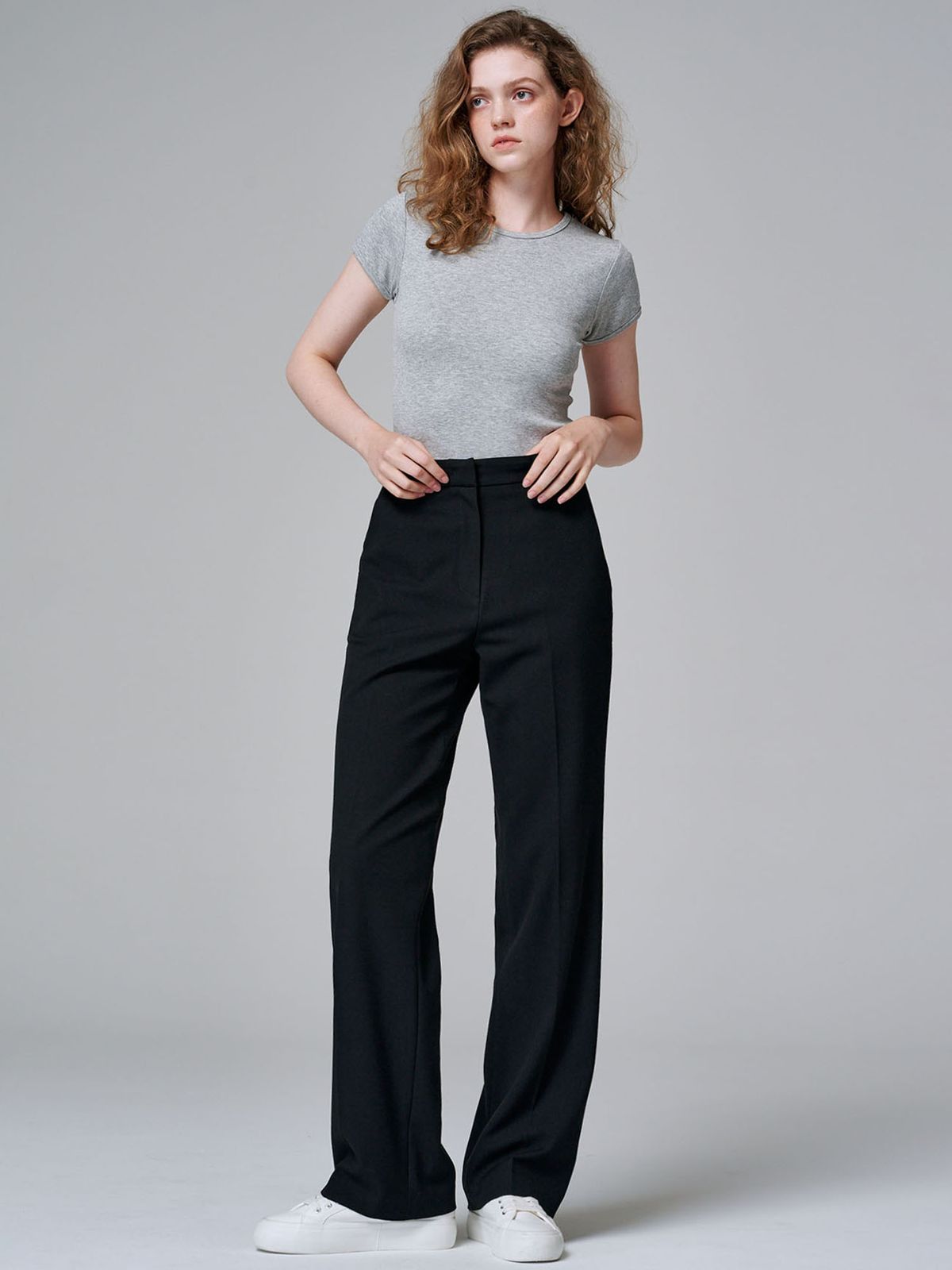 마롭(MALOUPE) 2115 스트레치 세미와이드 팬츠 (블랙)