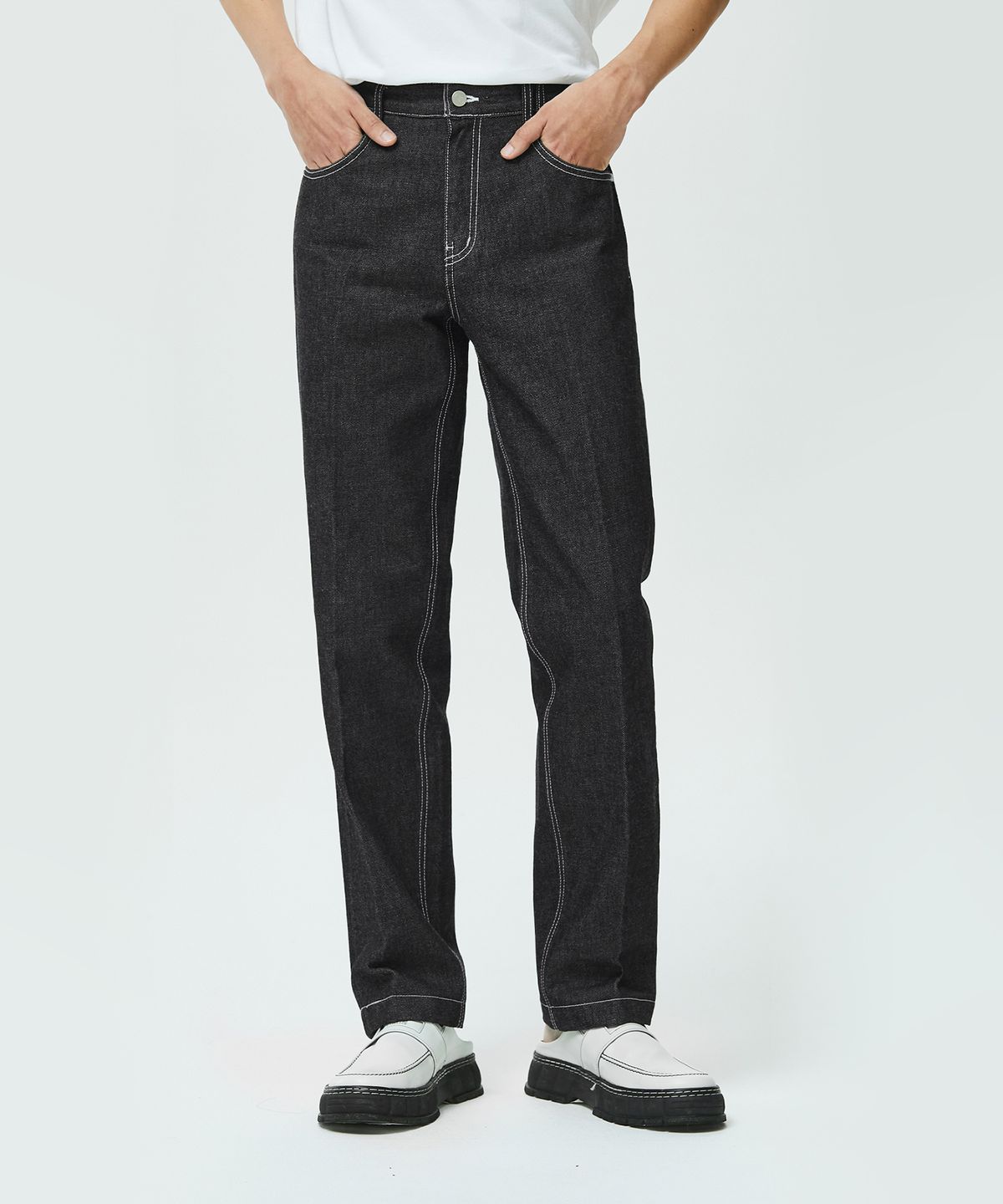 데케트(DECET) [AMC 데님]Dawn Cropped Tapered Jeans DCPT001RawBlack