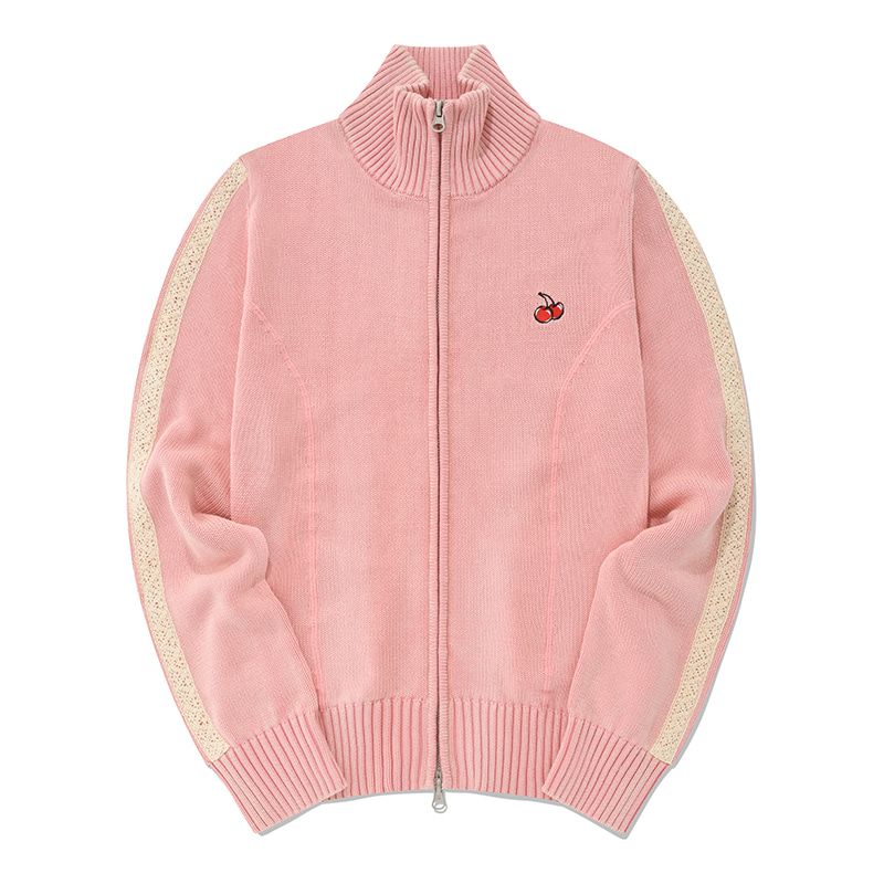 ★2021SS新作★KIRSH★CHERRY COLLAR ZIP UP KNIT KS_2色 セール】KIRSH CHERRY HIGH NECK HALF ZIP UP/キルシーチェリー